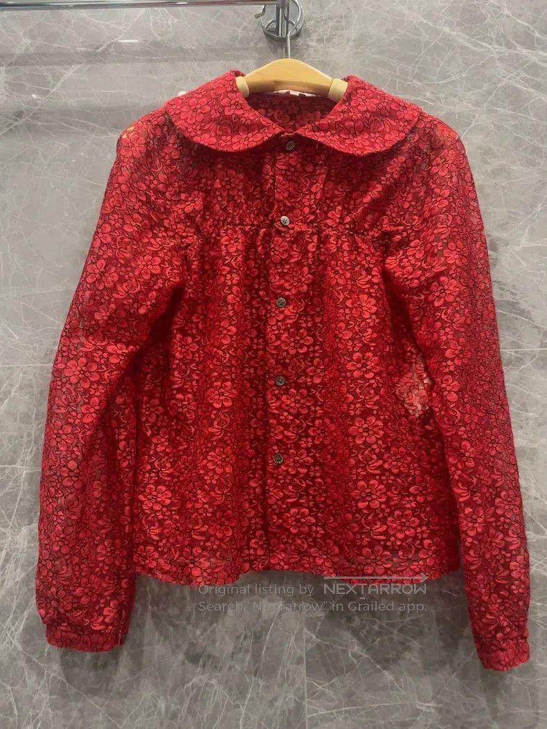 Comme des Garcons Comme Des Garcons Lace red blouse Size XS / US 0-2 / IT 36-38 - 4 Thumbnail