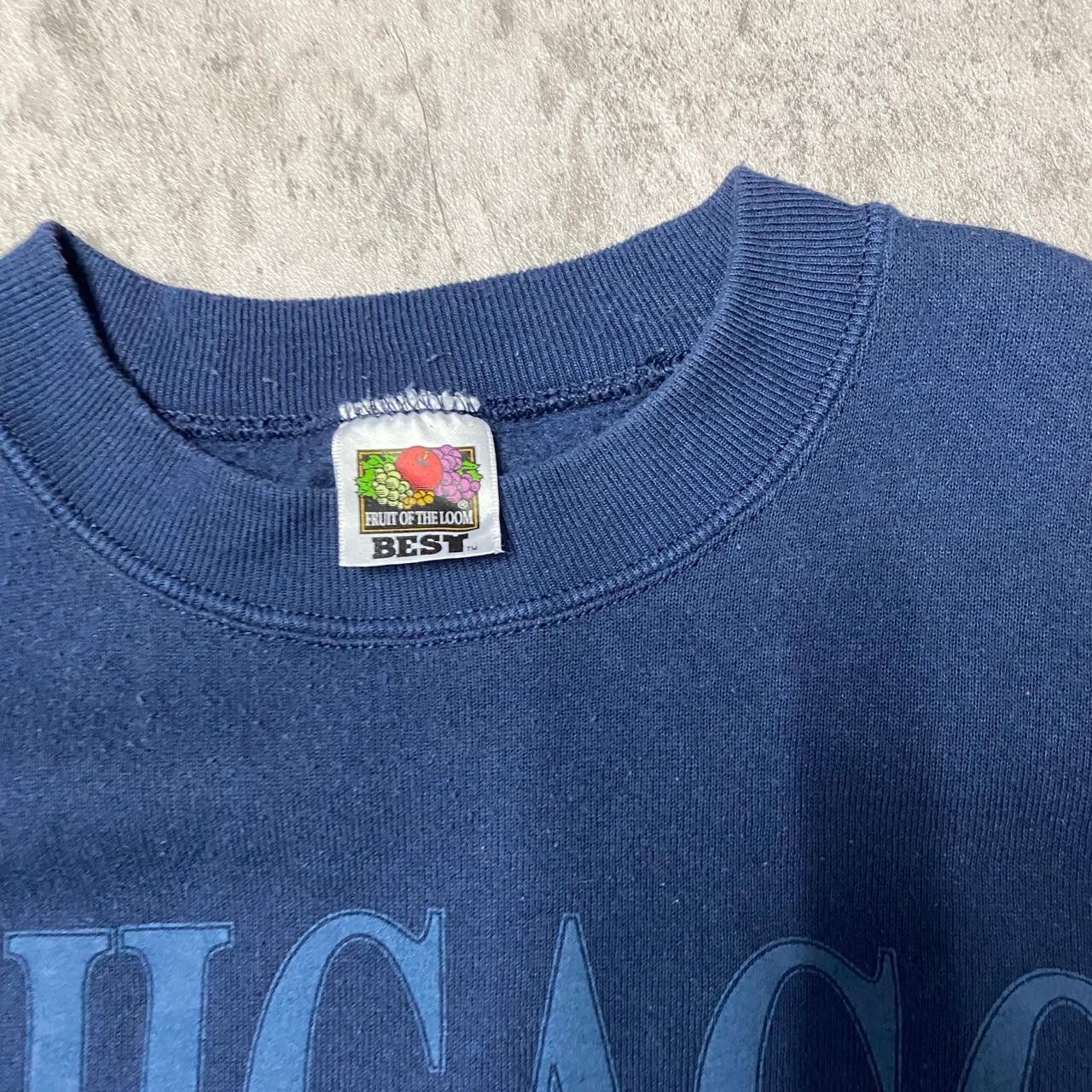 Fruit Of The Loom Navy vintage Chicago crewneck sweatshirt with a relaxed Size US XL / EU 56 / 4 - 3 Thumbnail