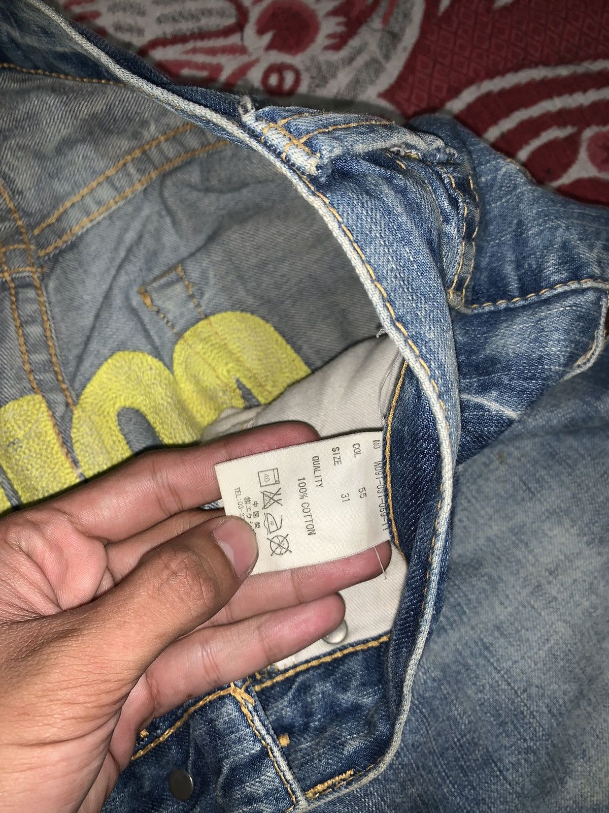 Japanese Brand Designer Co&Lu COCOLULU embroidery spellout logo jeans🔥 Size US 33 - 6 Thumbnail