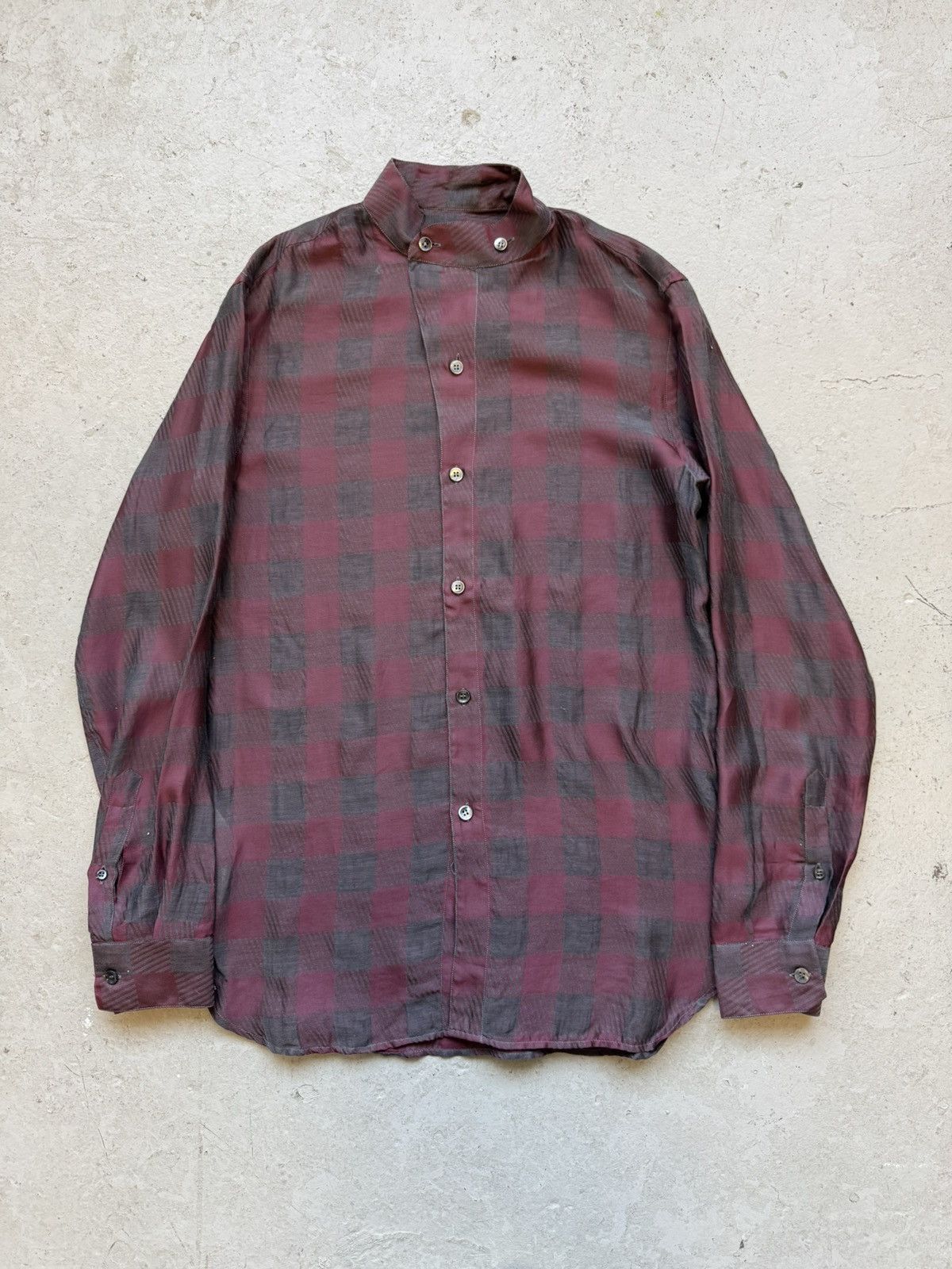 Giorgio Armani Giorgio Armani Red Plaid Shirt Size US M / EU 48-50 / 2 - 1 Thumbnail