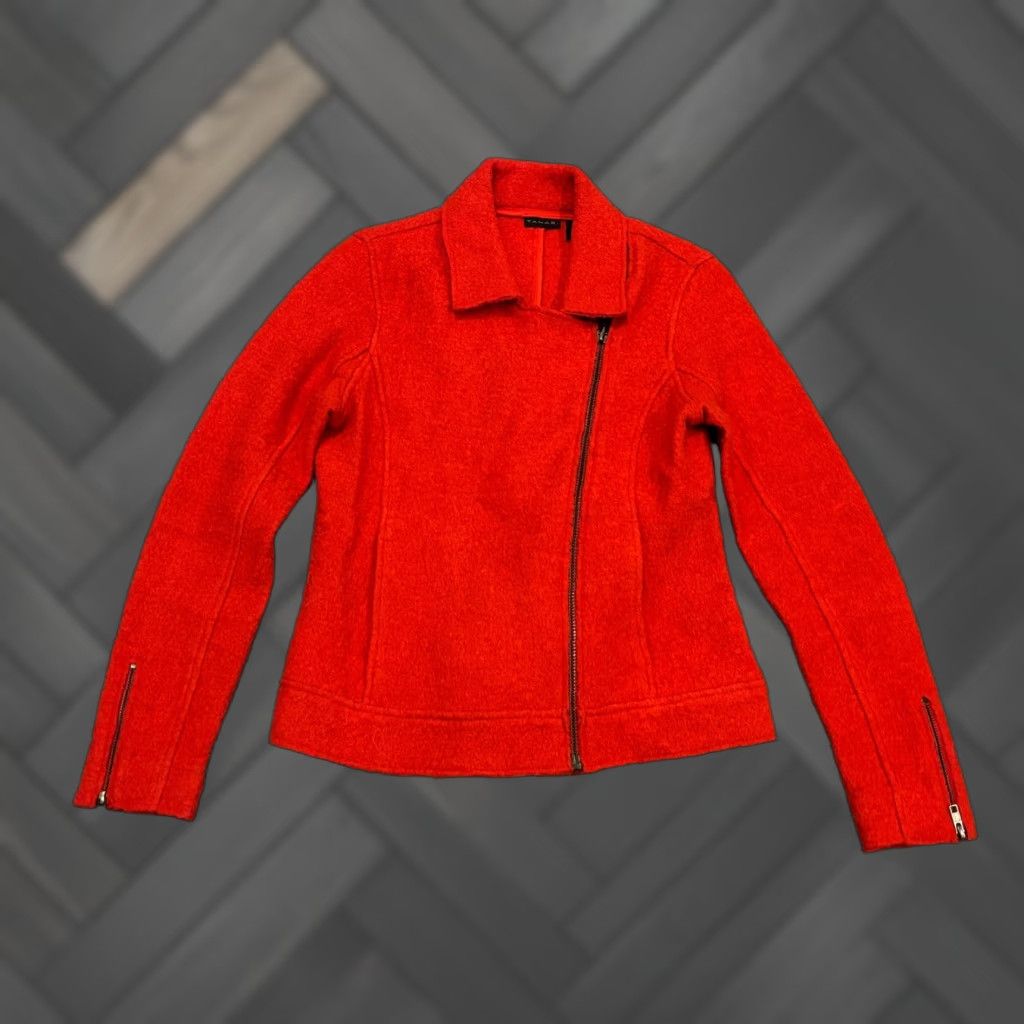 Vintage VINTAGE Tahari Wool Blend Asymmetrical Full Zip Jacket Womens XS Red Long Sleeve Casual Size XS / US 0-2 / IT 36-38 - 1 Thumbnail