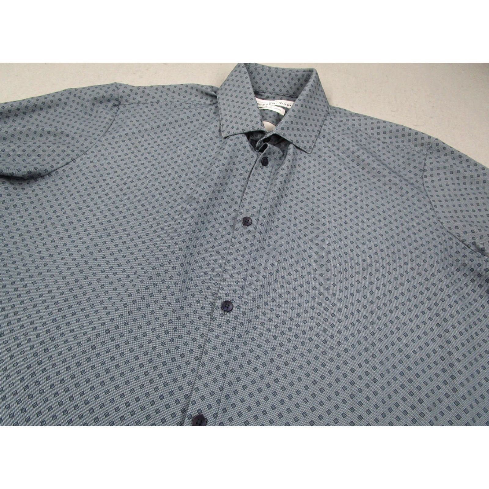 Mizzen+Main Mizzen+Main Leeward Dress Shirt Mens 2XL Gray Trim Fit Stretch L-10010 Size 48R - 2 Thumbnail