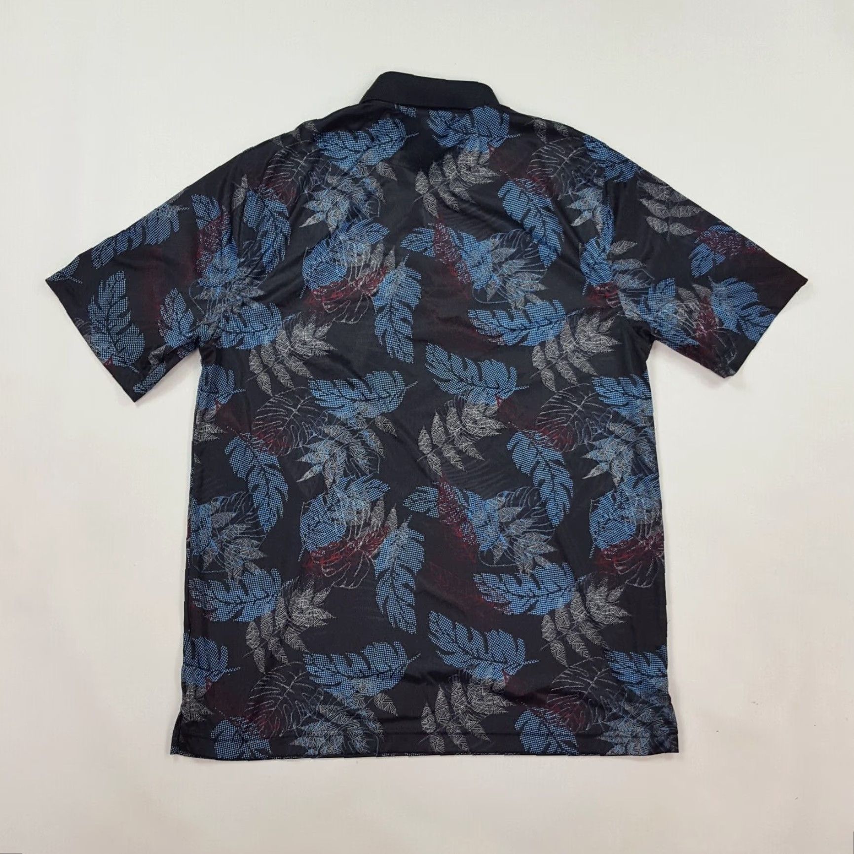 Vintage VINTAGE Greg Norman Polo Shirt Men’s Medium Blue Hawaiian Floral Polyester Collared Shirt Size 40R - 6 Thumbnail