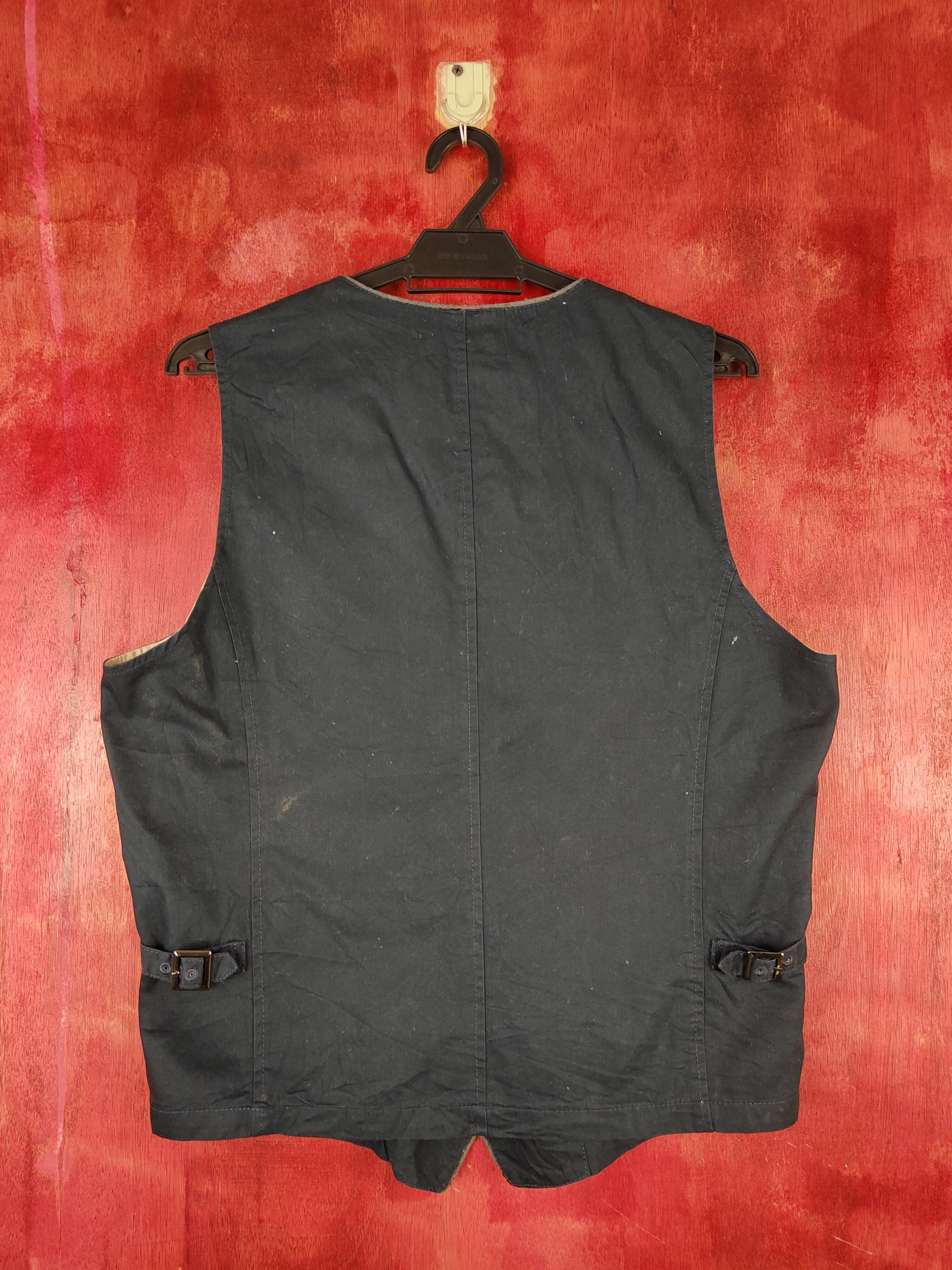 Japanese Brand × Vintage Aqueton Ikka vintage japan Dark Blue Vests #S1361 Size US L / EU 52-54 / 3 - 8 Thumbnail