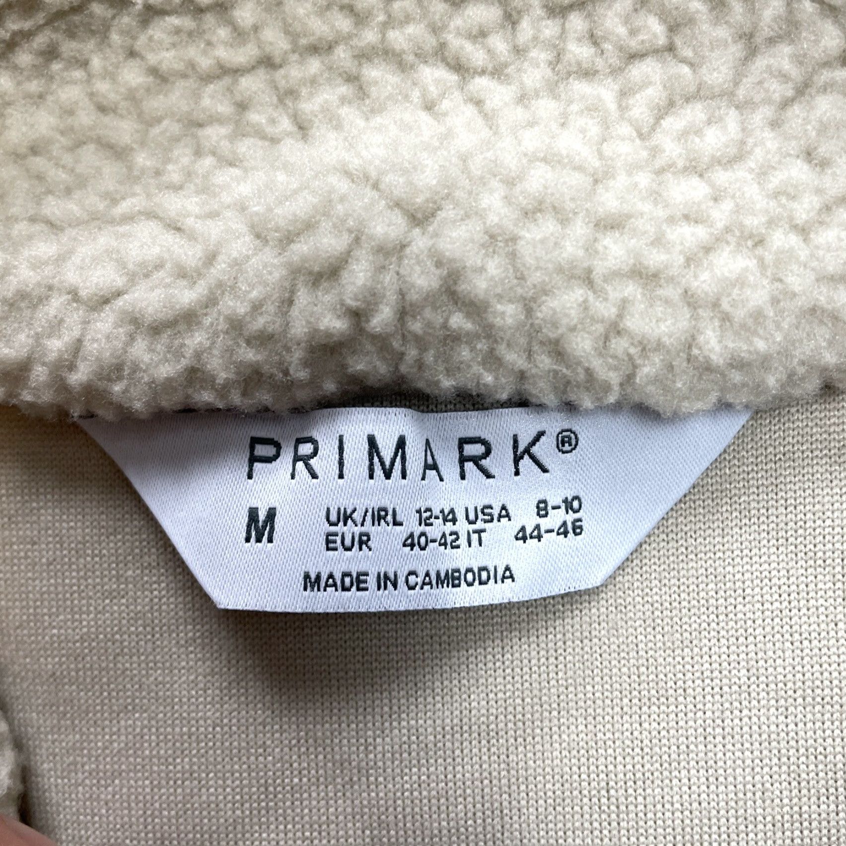 Primark Primark Jacket Beig e Womens M Medium 12-14 Sherpa 1/4 Snap Button Long Sleeve Buttoned Winter Fall Basic Jacket Size M / US 6-8 / IT 42-44 - 4 Thumbnail