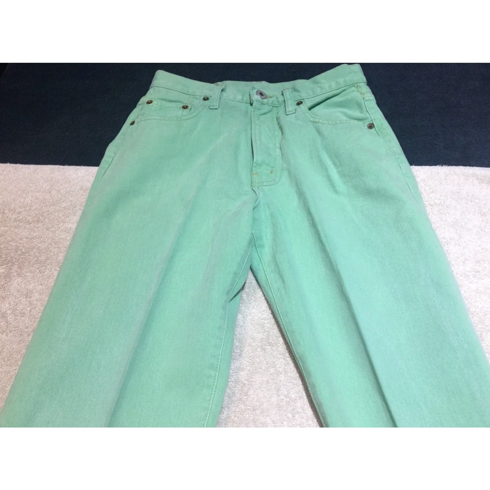 Replay VINTAGE Replay Jeans Women's Green 27x30 Regular Mid-Rise Straight Leg Size 27" / US 4 / IT 40 - 5 Thumbnail