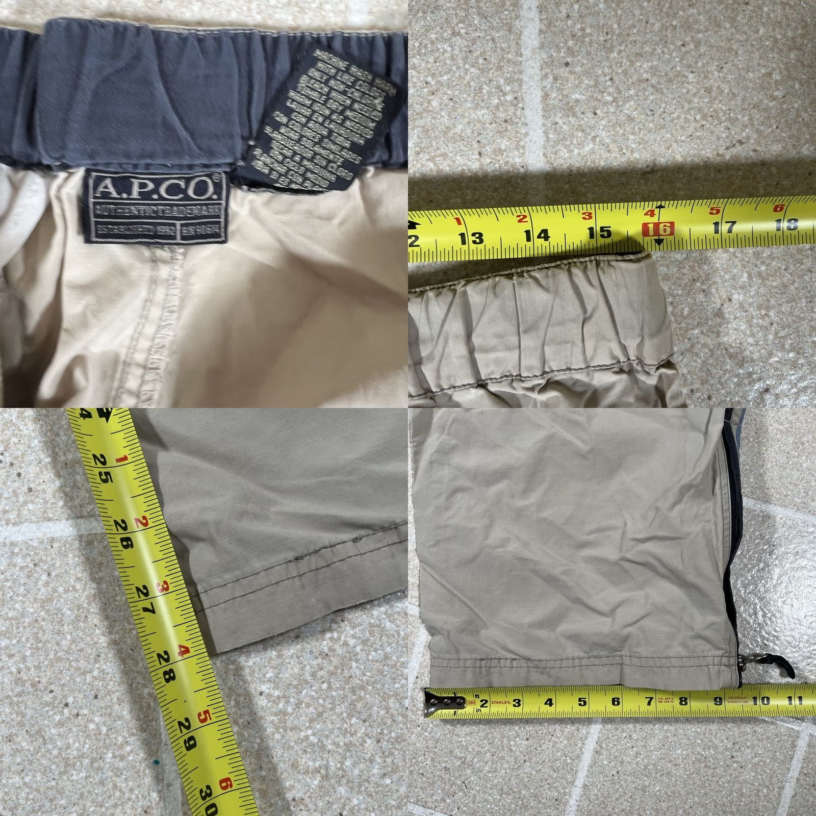 CO VINTAGE APCO Pants Men 32x28 Beige Convertible Cargo Zip Pocket Baggy Size US 32 / EU 48 - 9 Thumbnail