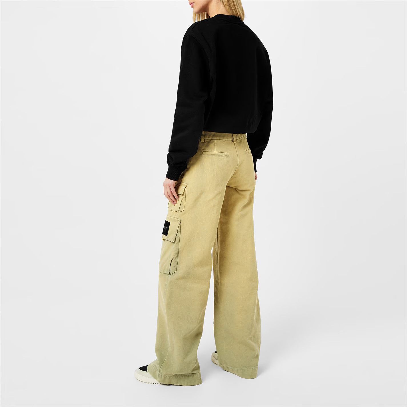 Off-White o1g2r1mq0125 Cargo Jeans in Light Moss Green & Beige Size 40" / US 18 - 3 Thumbnail