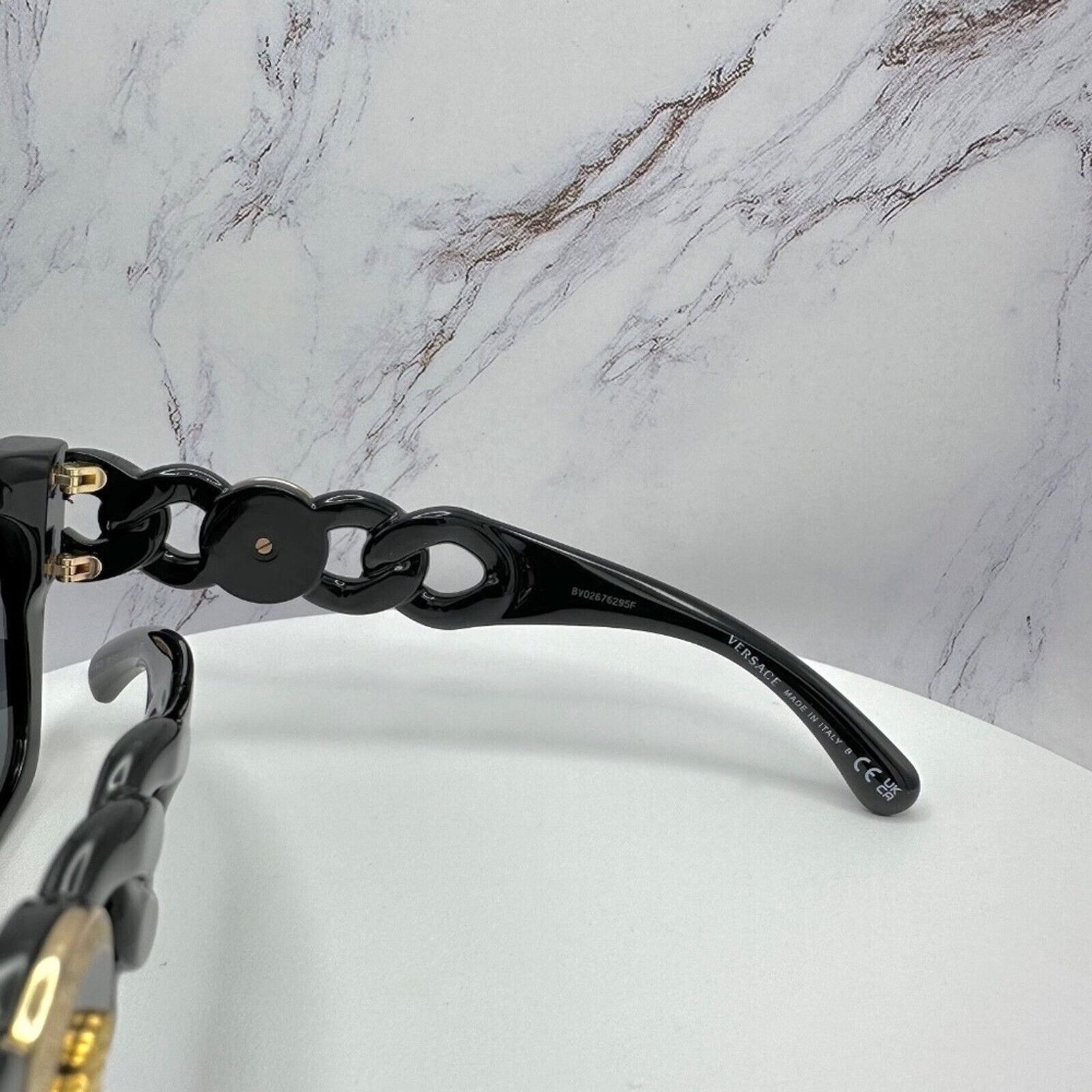 Versace NEW Versace Sunglasses Black Gold Medusa Logo Chain Arms Size ONE SIZE - 11 Thumbnail