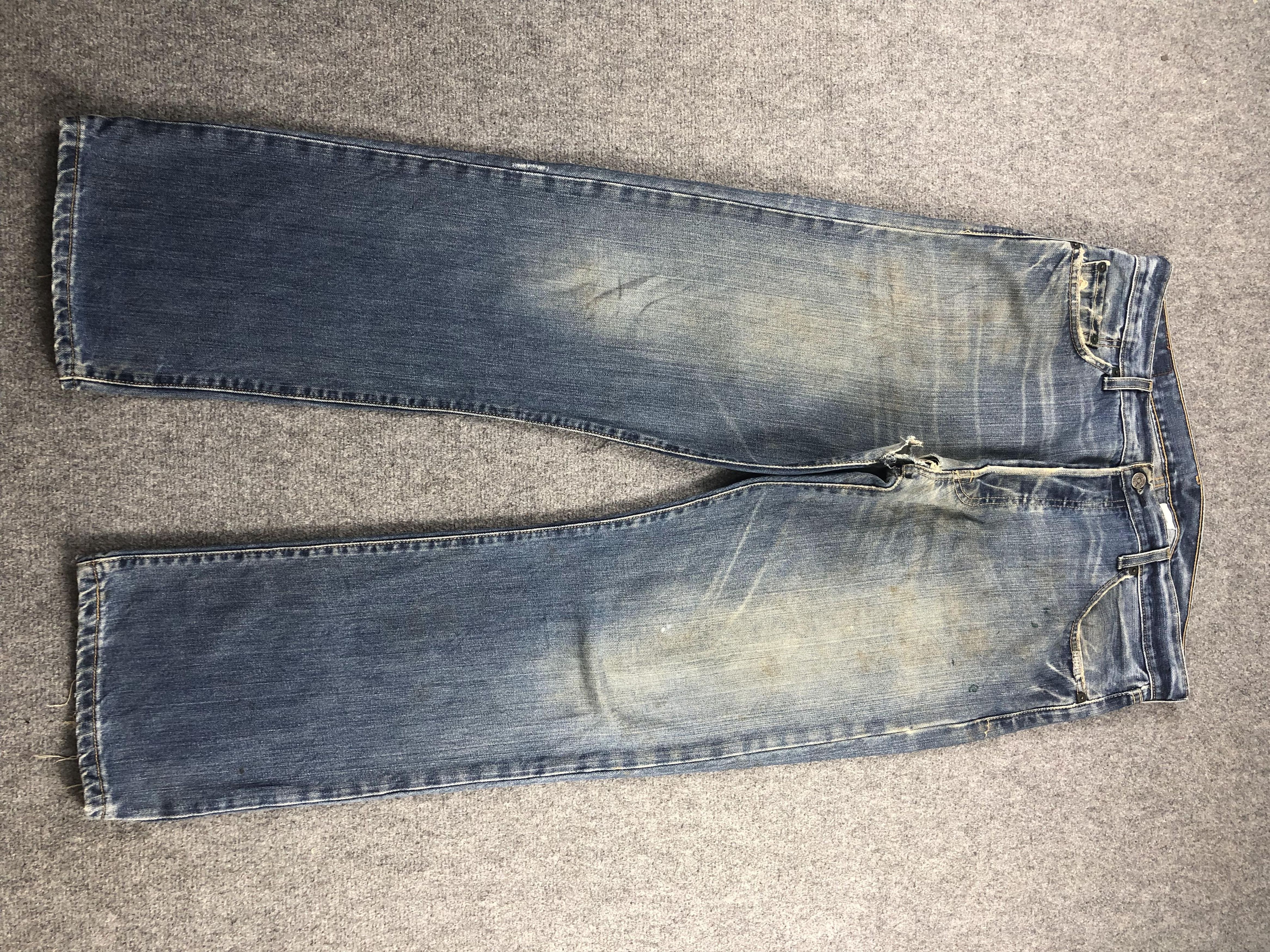 image of Levis 501 Faded Blue Jeans in Blue Denim, Men's (Size 37)