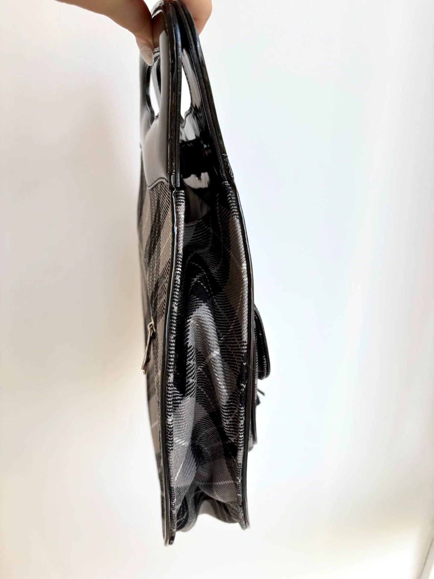 Vivienne Westwood VW Vintage Gray Check Horsehair Fringe Odd Bag Size ONE SIZE - 3 Thumbnail
