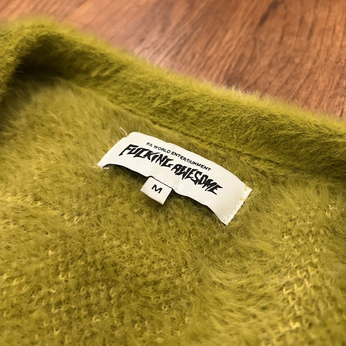 Fucking Awesome Fucking Awesome Moss Green Acid Mohair Cardigan Size US M / EU 48-50 / 2 - 5 Thumbnail