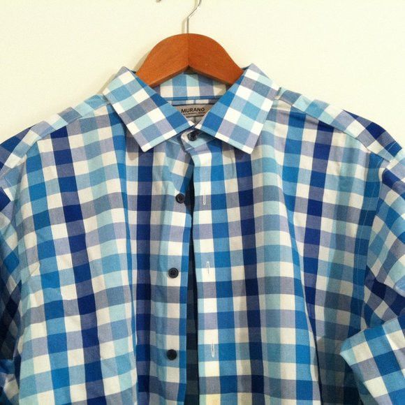 Murano MURANO MENS TURQUOISE COTTON DRESS SHIRT SIZE: 16.5-33 Size US L / EU 52-54 / 3 - 1 Thumbnail