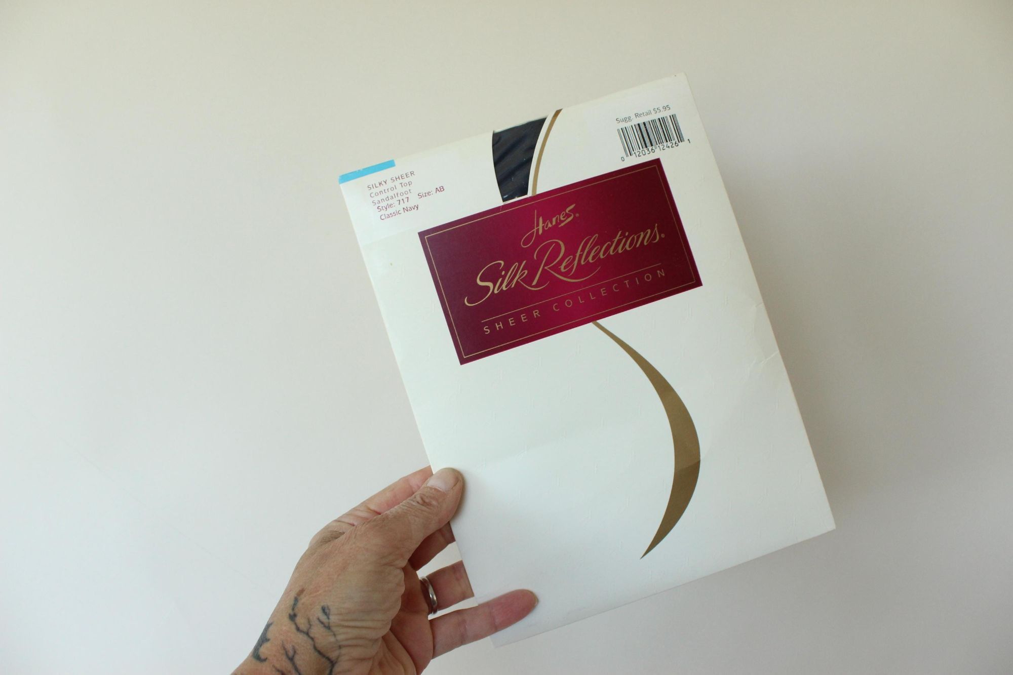 Hanes Vintage 1990s 2000s Pantyhose, New NOS, Hanes Classic Navy, Size ONE SIZE - 10 Thumbnail