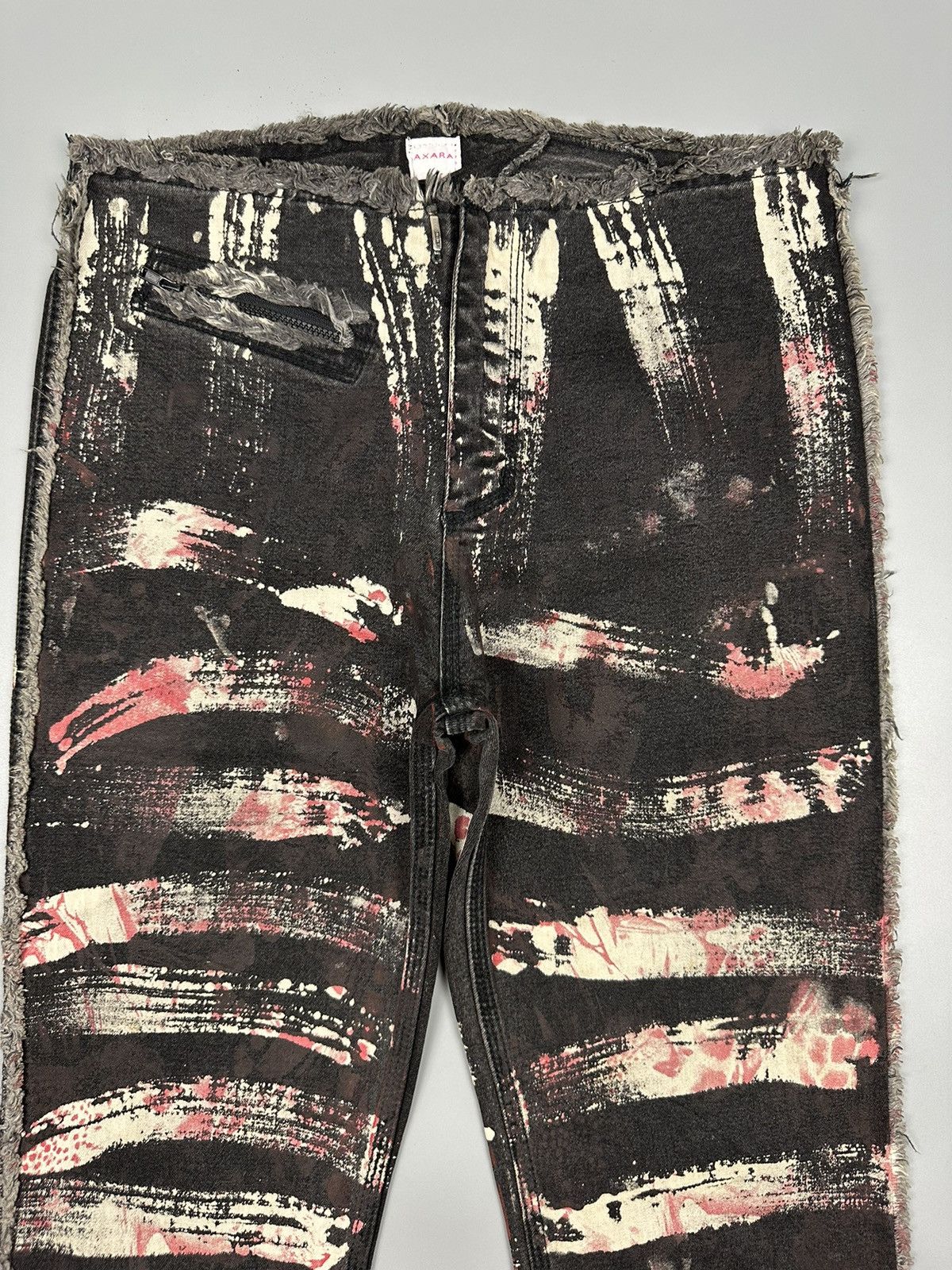 If Six Was Nine × Le Grande Bleu (L.G.B.) 🔥Rare🔥Axara Turk Malidir Punk Graffiti Painted Flared Pants Size US 28 / EU 44 - 6 Thumbnail
