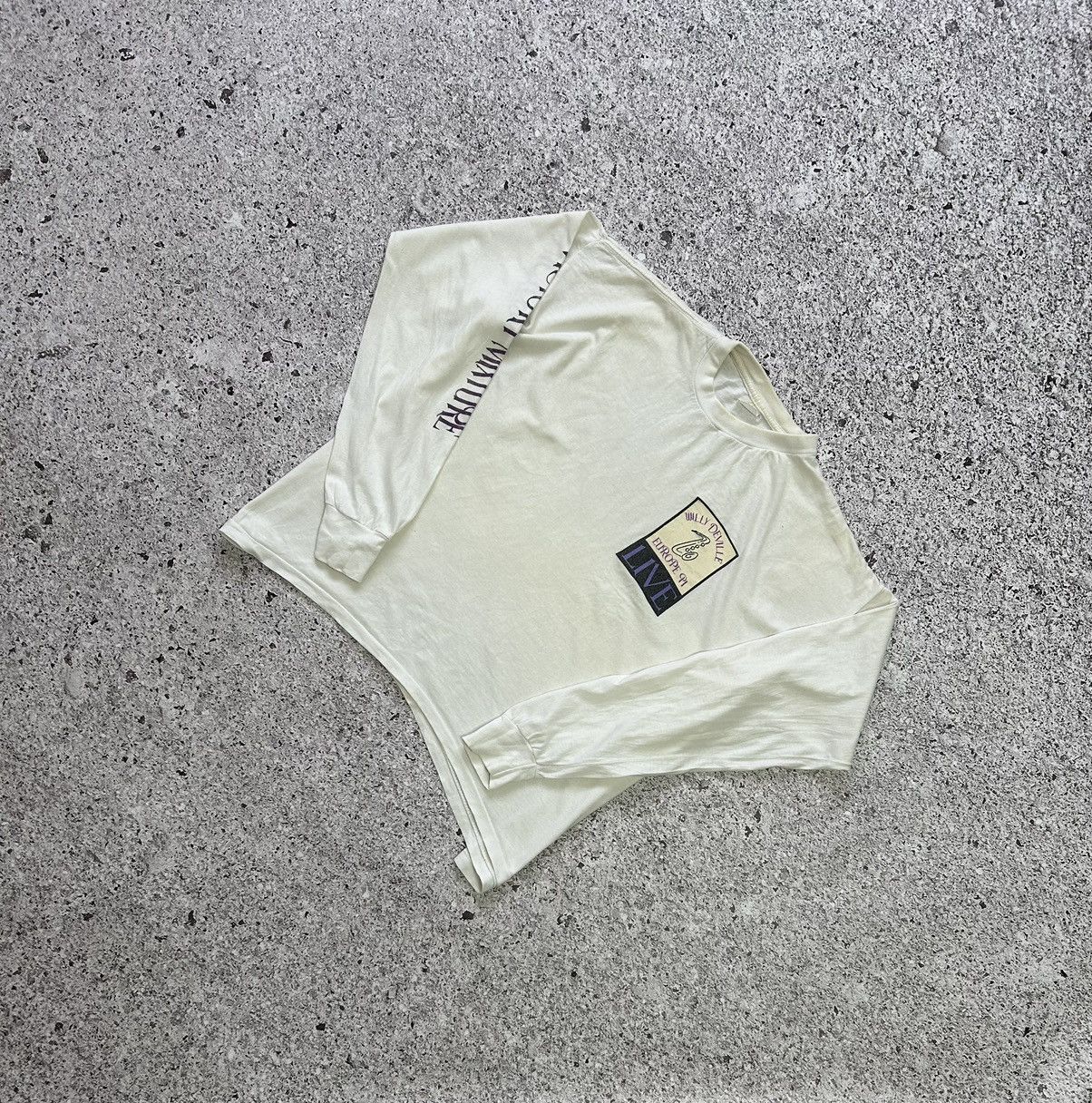 image of Band Tees x Rock T Shirt Vintage 1990 Milly Deville Victory Mixture Europe Live Tee in White (Size 