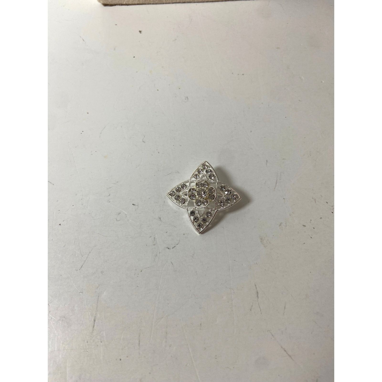 Other Tiny Clear Rhinestone Brooch - Silver Tone - Never Used Size ONE SIZE - 2 Thumbnail