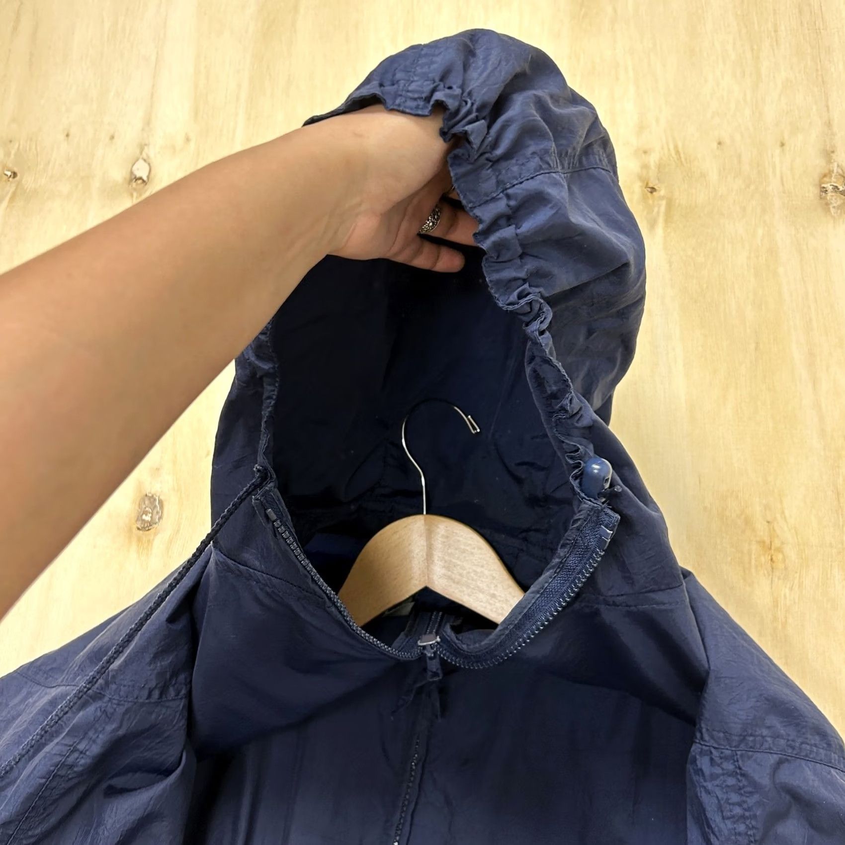 Basic Editions VINTAGE Basic Editions Jacket Mens M Blue Nylon Hooded Windbreaker Full Zip Size US M / EU 48-50 / 2 - 3 Thumbnail