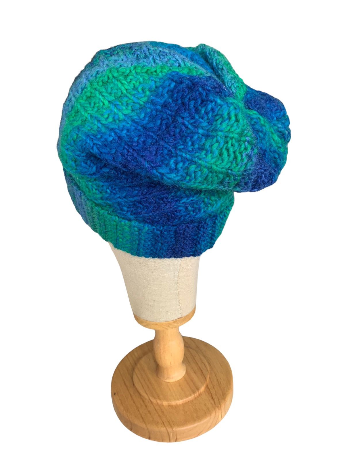 Handmade × Japanese Brand HIPPIES STYLE Multicolour Crochet Knit Long Beanie Hats Size ONE SIZE - 8 Thumbnail