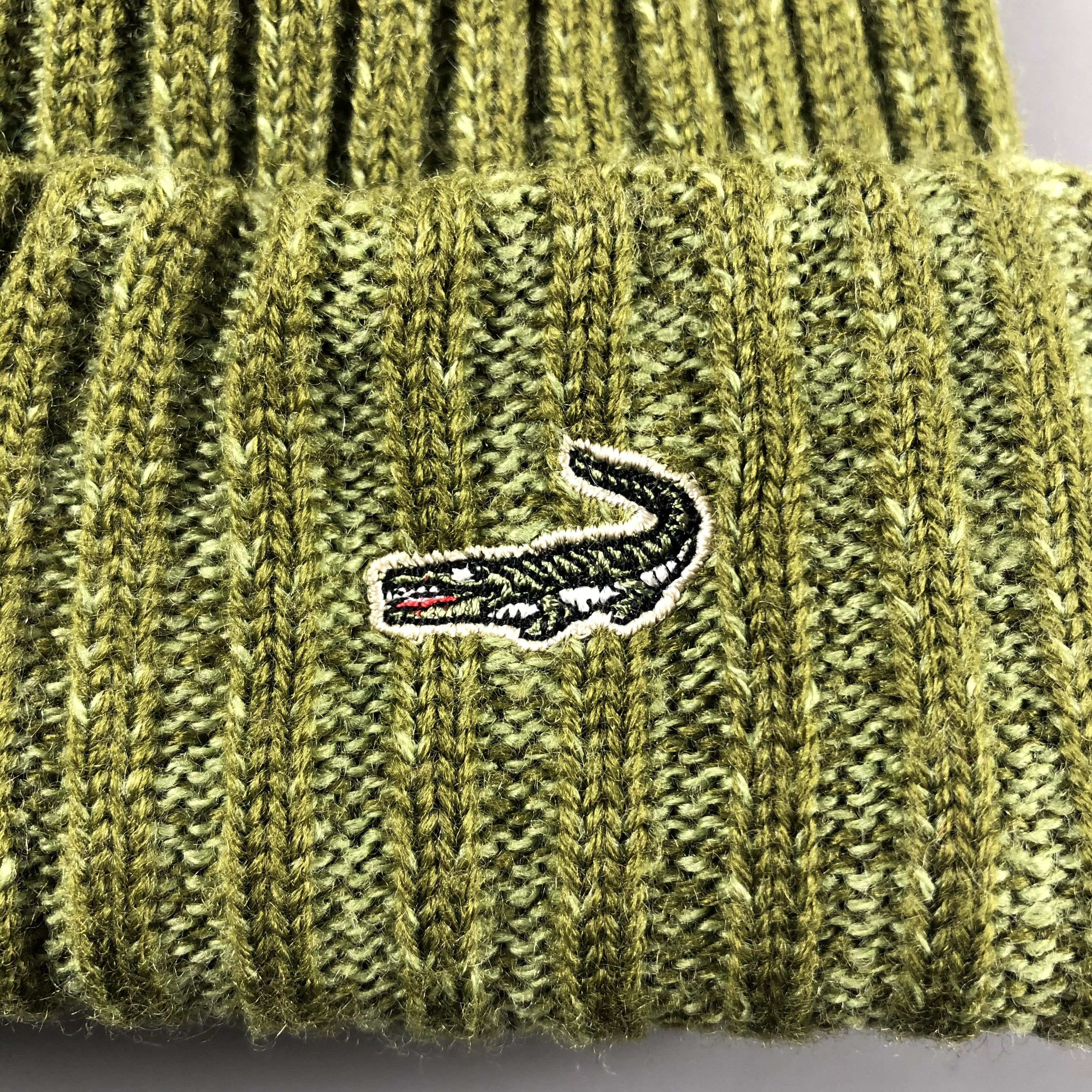 Vintage Crocodile Ribbed Knit Beanie Snow Hat Snow Cap -D083 Size ONE SIZE - 5 Thumbnail