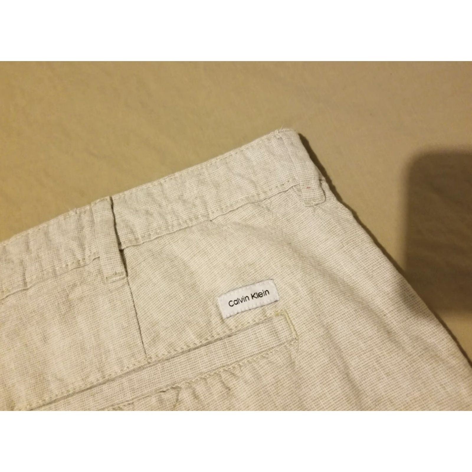 Calvin Klein Calvin Klein Mens Shorts Linen 38 Khaki Cotton Chino Size US 38 / EU 54 - 2 Thumbnail