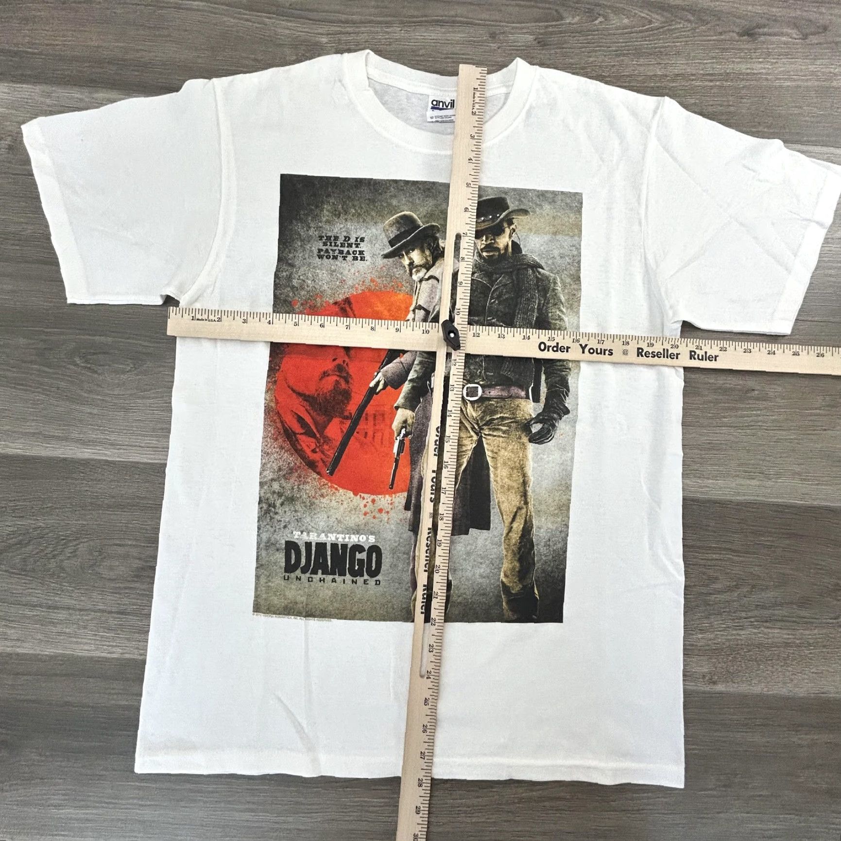 Anvil Django Unchained Shirt Mens Medium White Tarantino Movie Graphic Tee Anvil 2013 Size US M / EU 48-50 / 2 - 4 Thumbnail