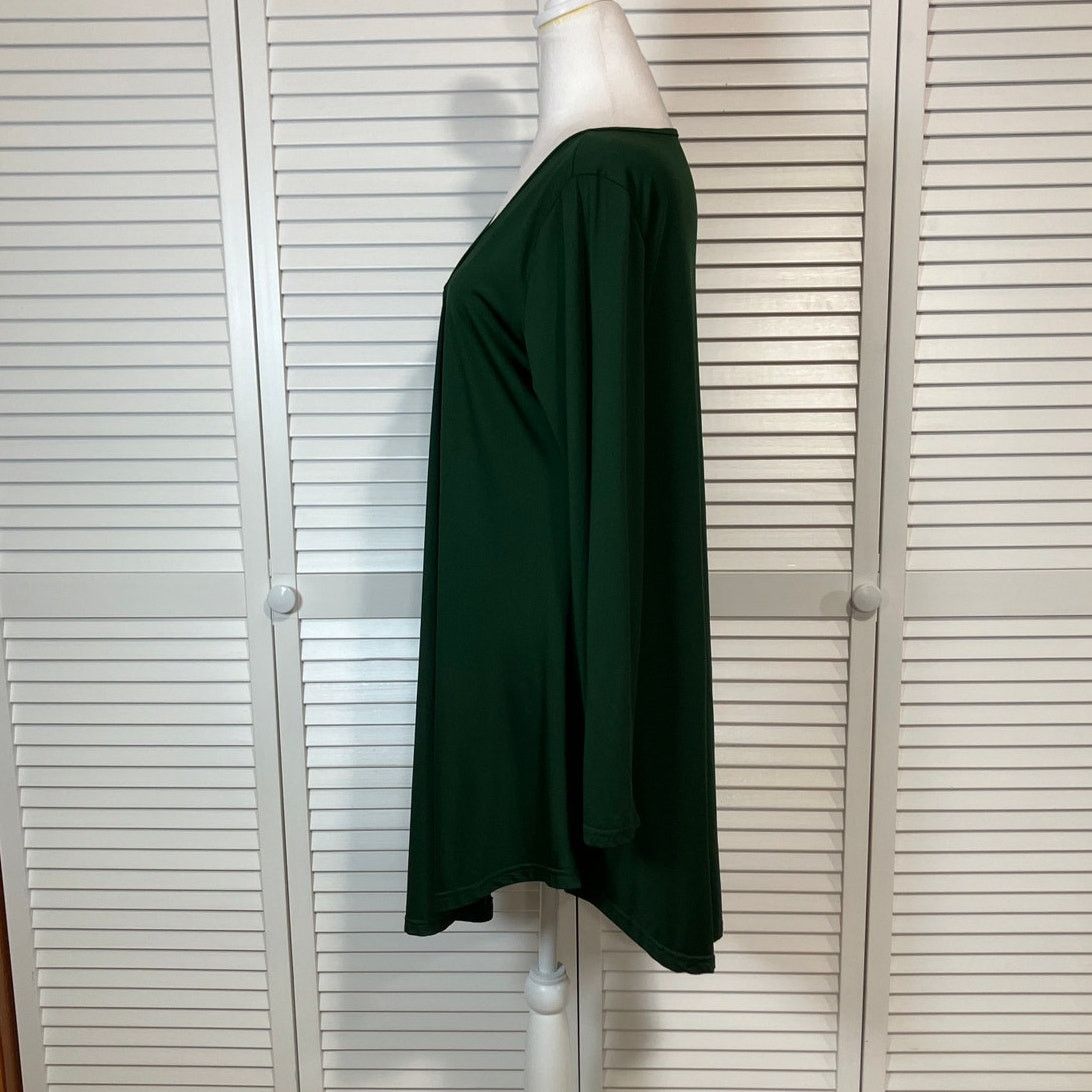 Other Boho Chic Green Flowy V-neck High-low Hem Tunic Dress L Size L / US 10 / IT 46 - 2 Thumbnail
