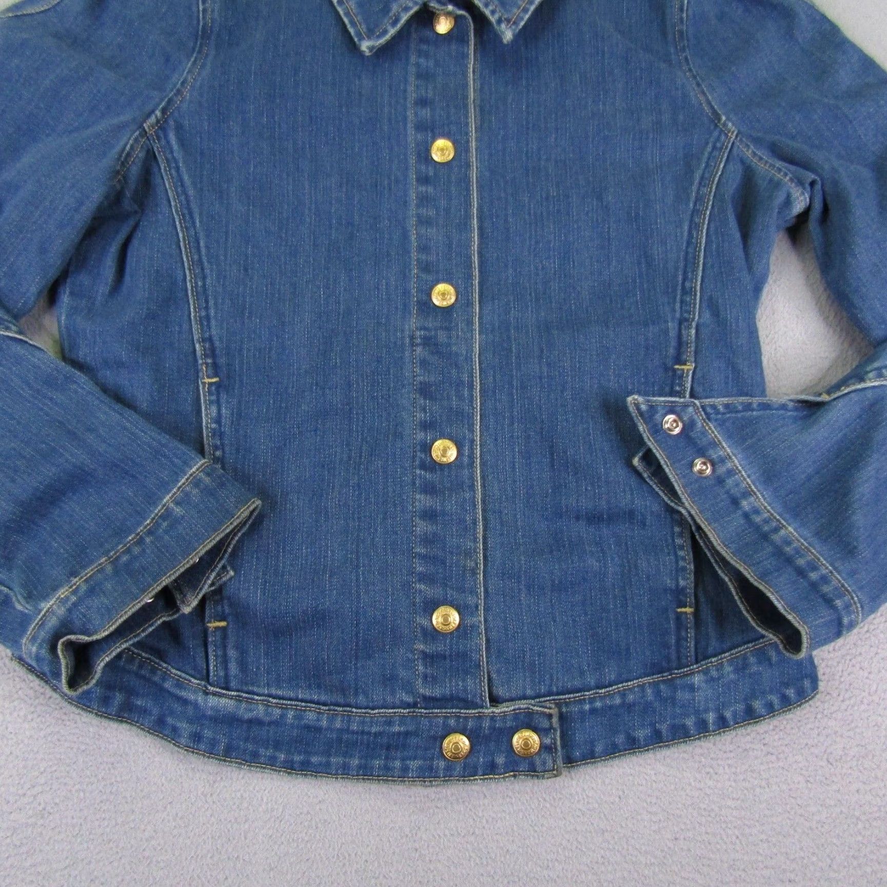 Levi's VINTAGE Levi's Denim Jacket Women's Large Blue Trucker Button Up Red Tab Y2K Jacket Women L Blue Denim Size 36" / US 14 / IT 50 - 3 Thumbnail