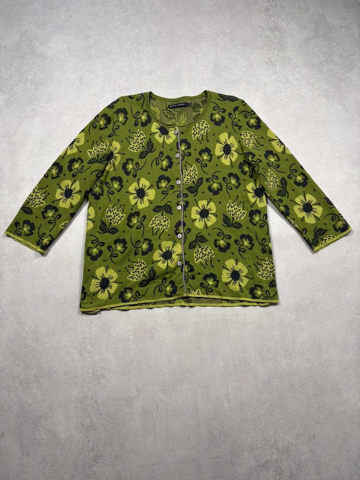 Other Gudrun Sjödén Floral Cardigan Green Organic Cotton Size L Size US L / EU 52-54 / 3 - 1 Thumbnail