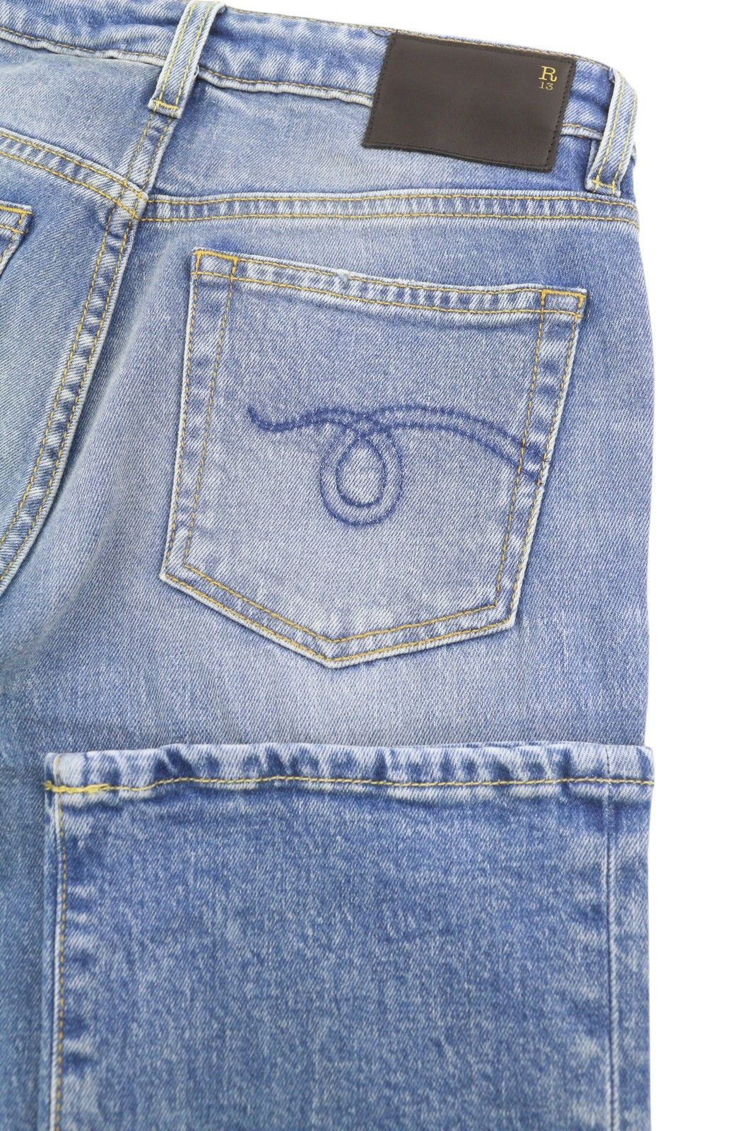 R13 KICK FIT 25 Jasper Stretch Flare Blue Jeans 87169 Size 25" / US 0 / IT 36 - 6 Thumbnail