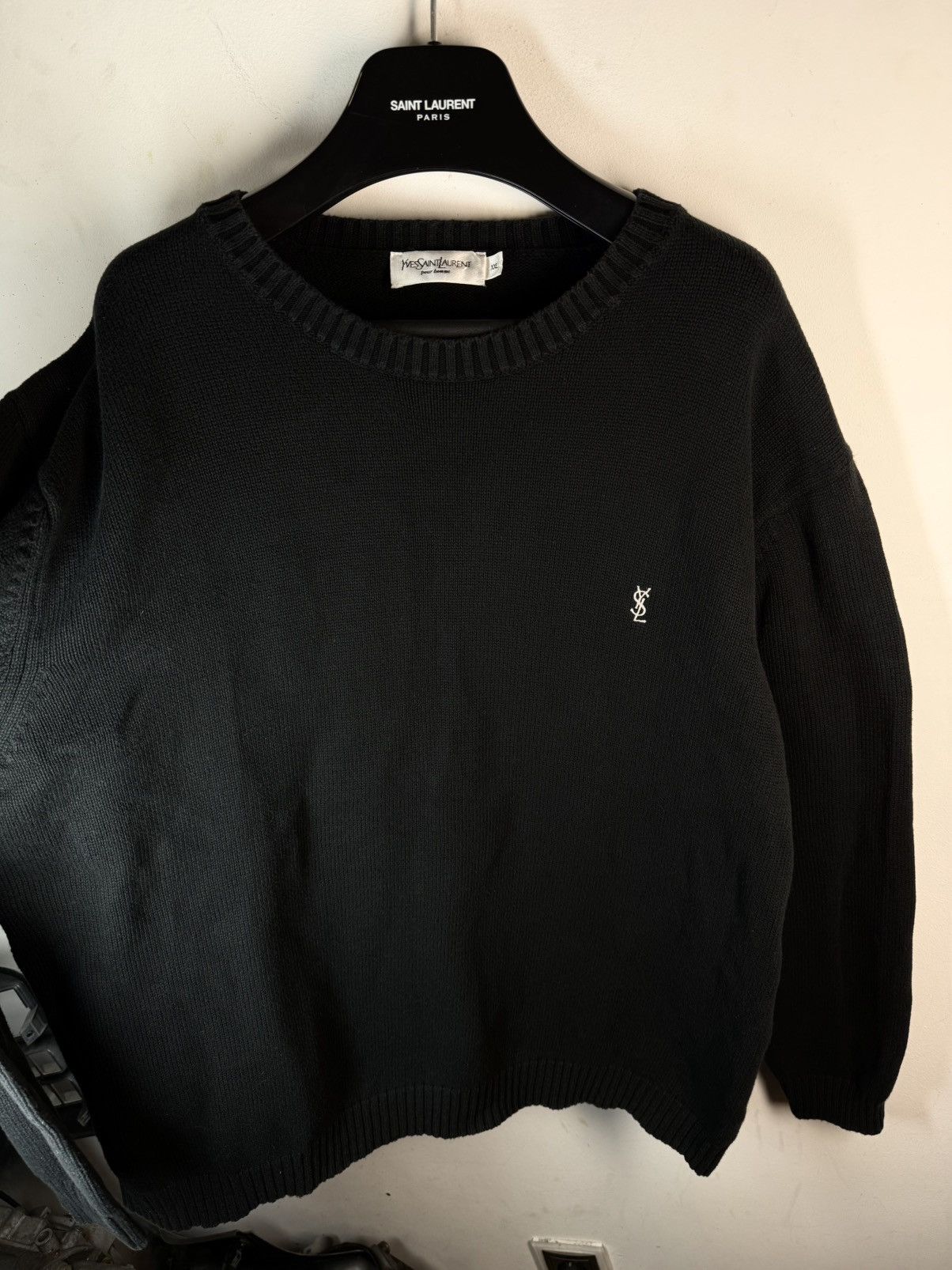 Yves Saint Laurent Black YSL Sweater Knit Yves Saint Laurent