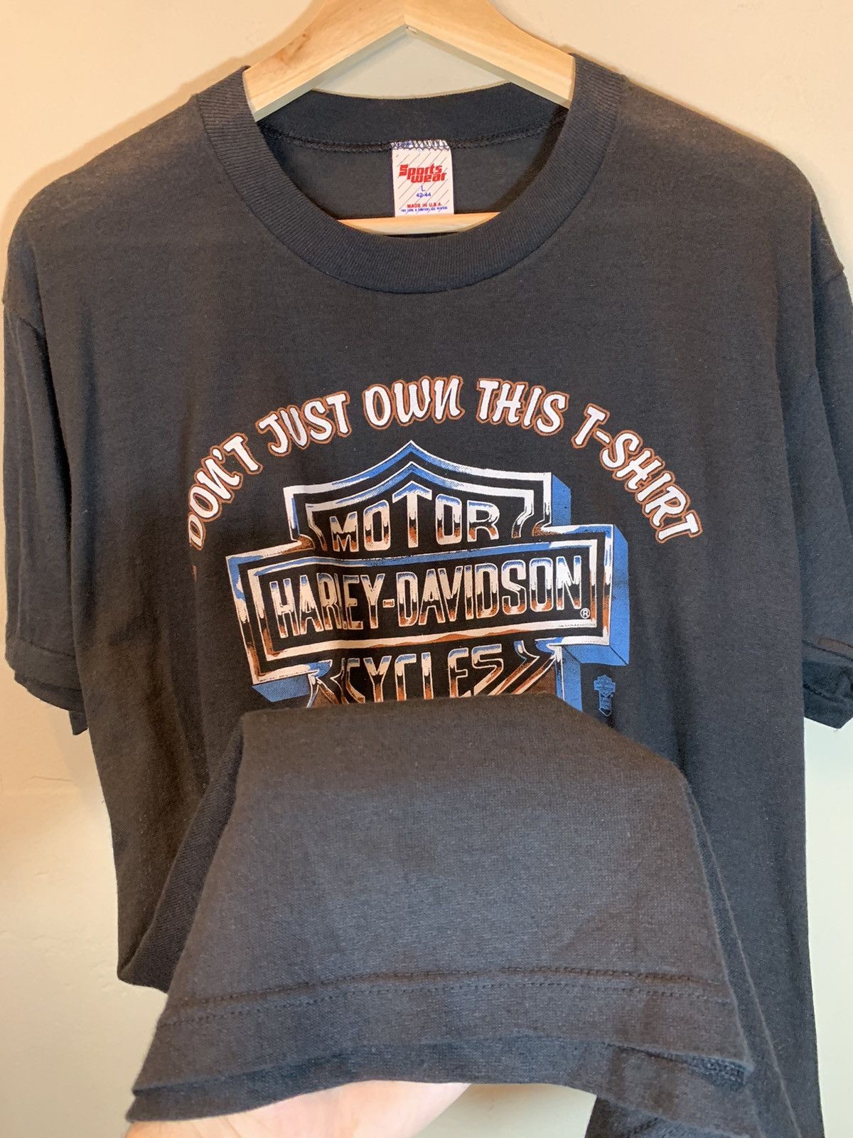 Harley Davidson × Vintage *RARE* Vintage 70’s Harley Davidson For Bikers Only T-Shirt Size US L / EU 52-54 / 3 - 6 Thumbnail