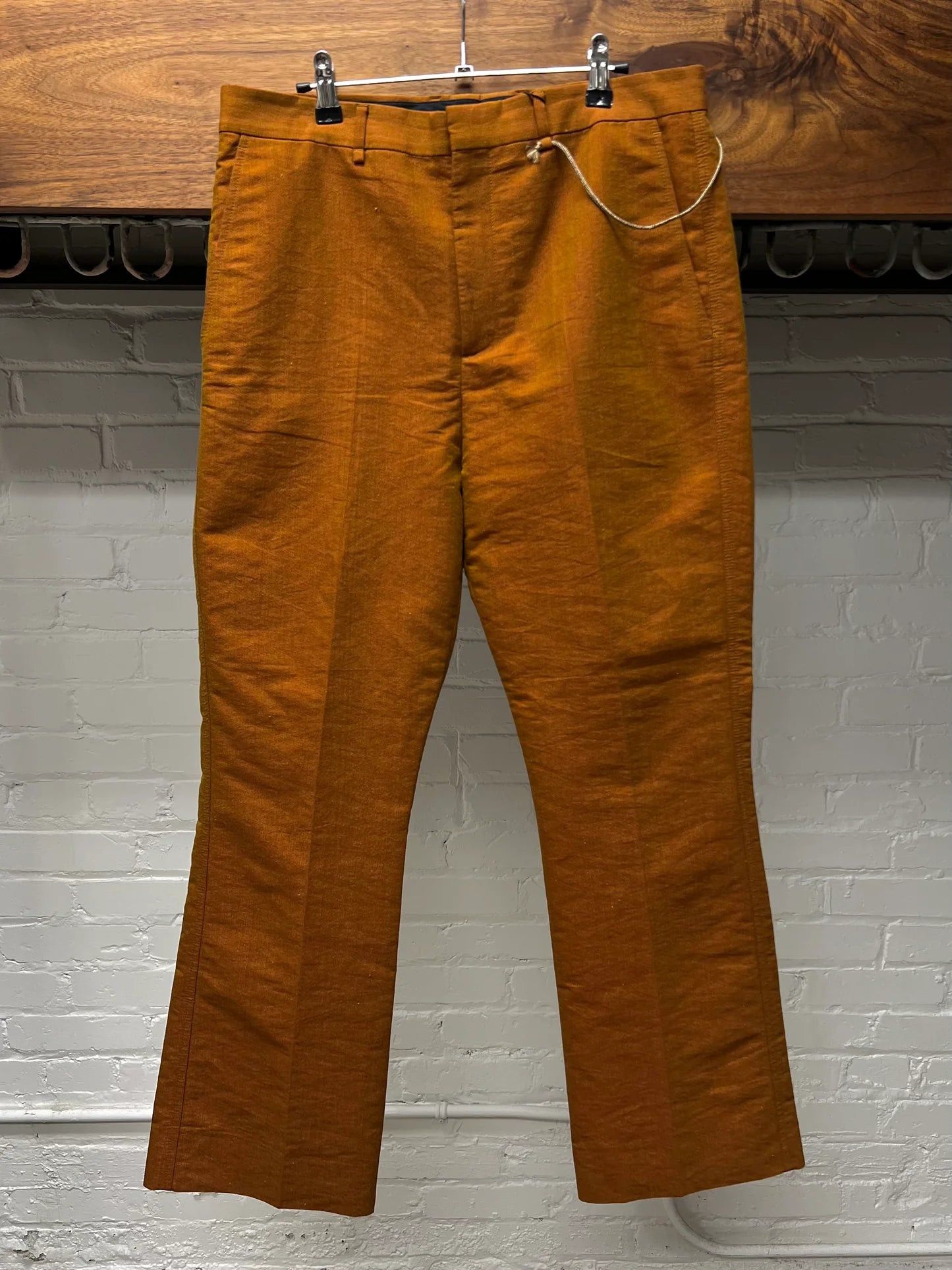 Acne Studios Acne Studios ‘Burnt Orange’ Wool Flared Trousers Size US 33 - 1 Thumbnail