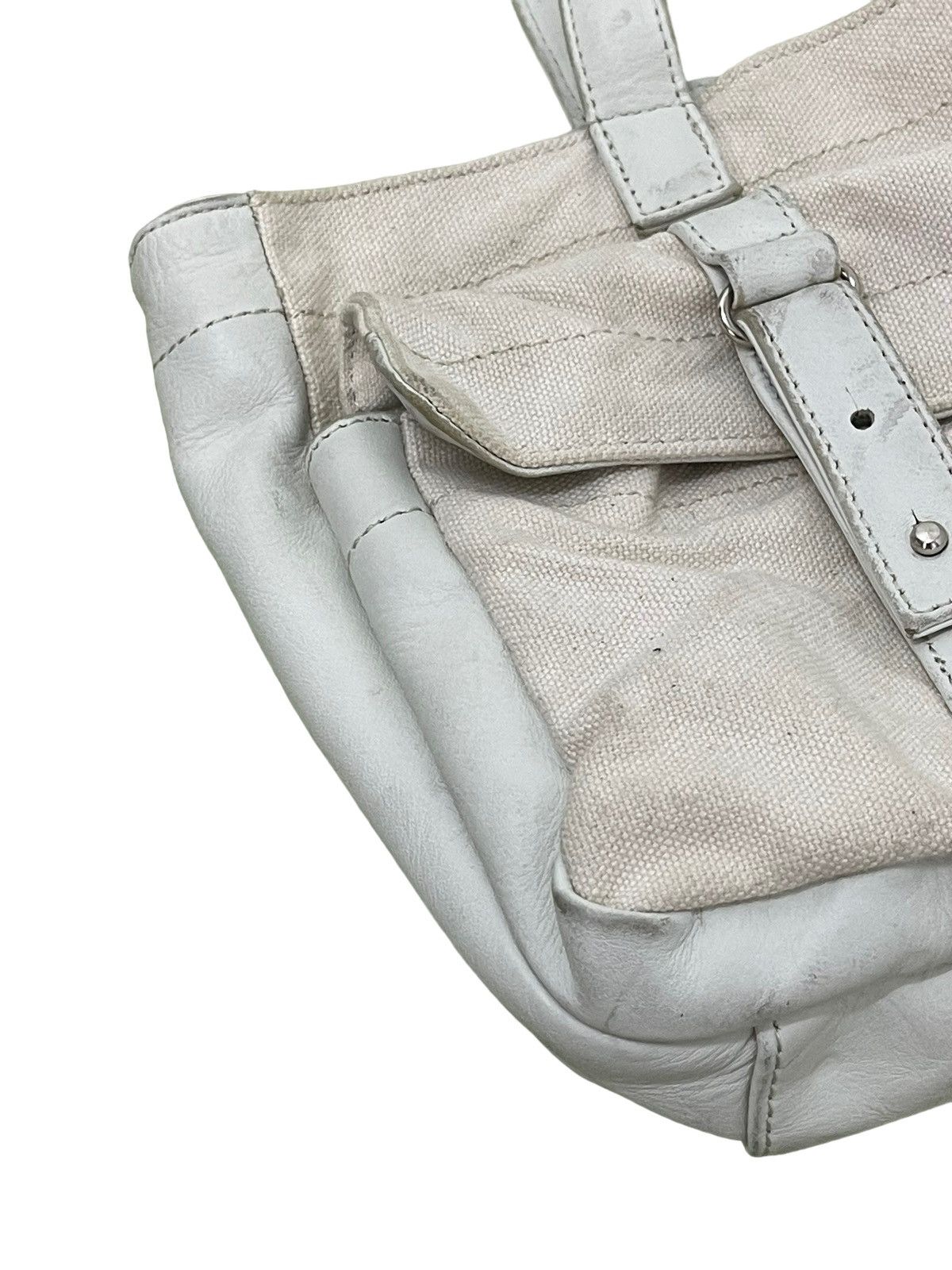 Yohji Yamamoto Yohji Yamamoto Tote Bag Leather Cotton Canvas Size ONE SIZE - 7 Thumbnail