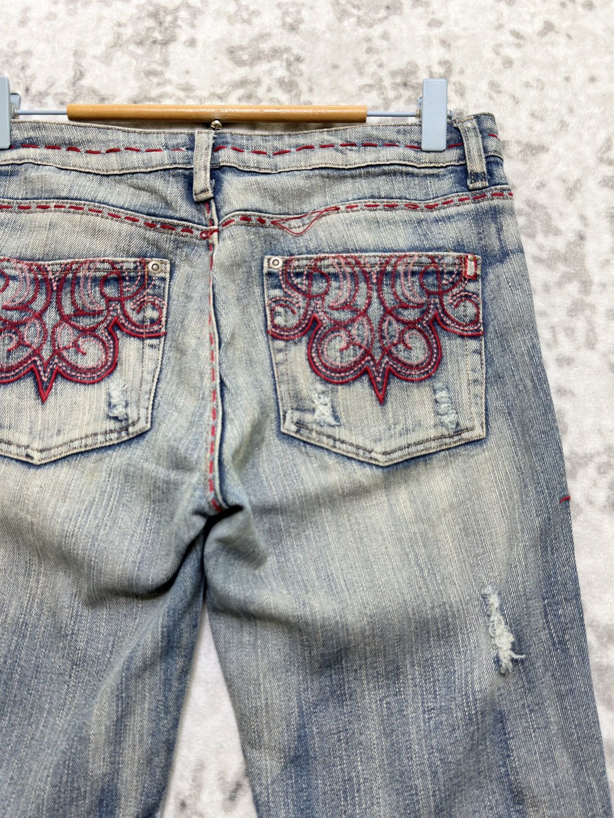 Southpole Vintage Southpole Y2K Flared Tribal Embroidery Denim Size US 29 - 12 Thumbnail