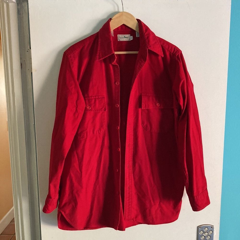 L.L. Bean L. L. Bean Mens Red Cotton Shirt 15.5 M / L Size US M / EU 48-50 / 2 - 11 Thumbnail