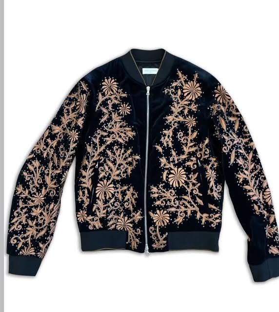 dries van noten 15ss エンブロイダリージャケット 46 Dries Van Noten Dries Van Noten 15SS Navy Embroidered Harness