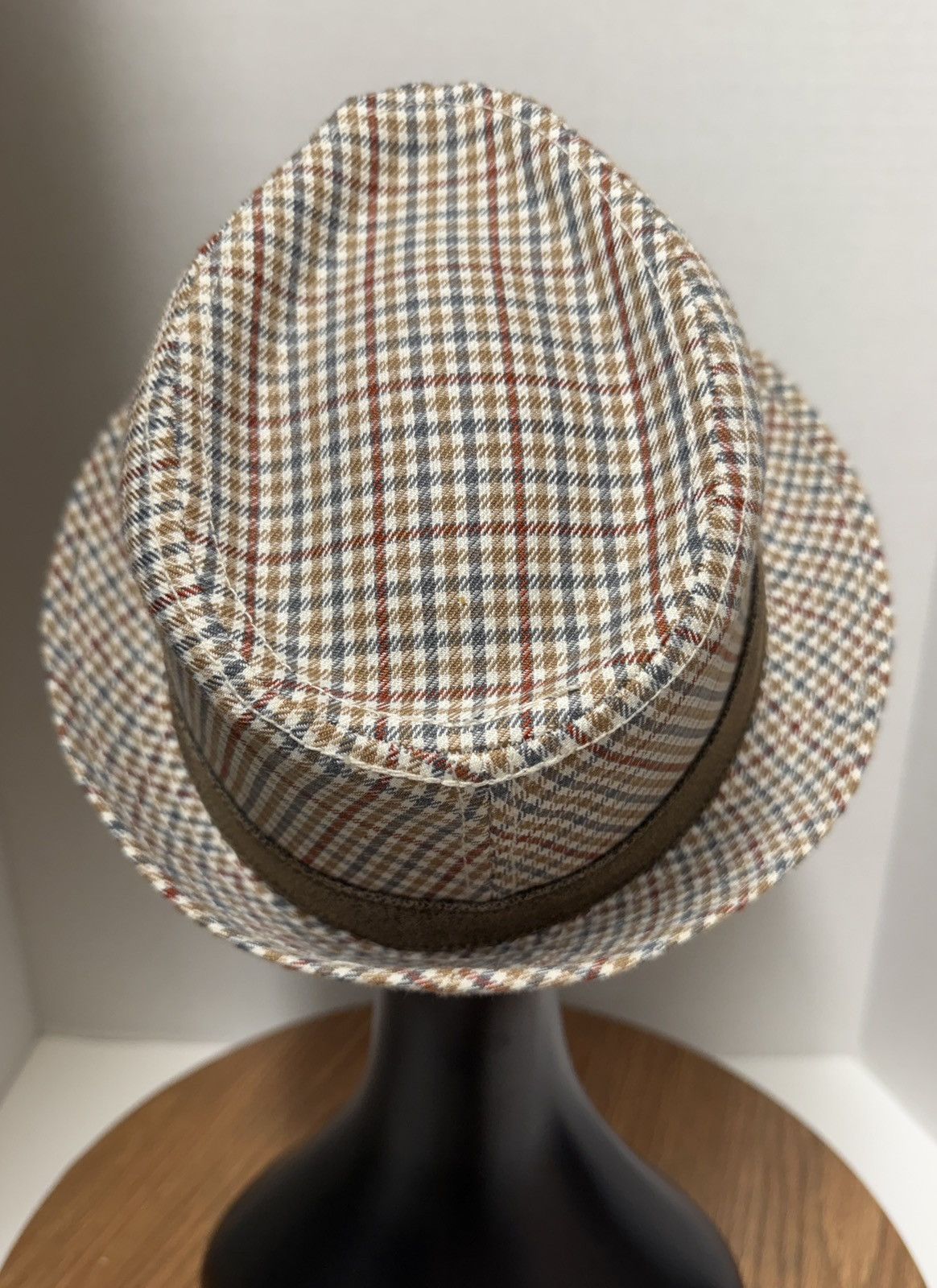 Other Christy’s Crown Vtg Checkered Crease Top Fedora Hat 7-7 1/8) Size ONE SIZE - 4 Thumbnail