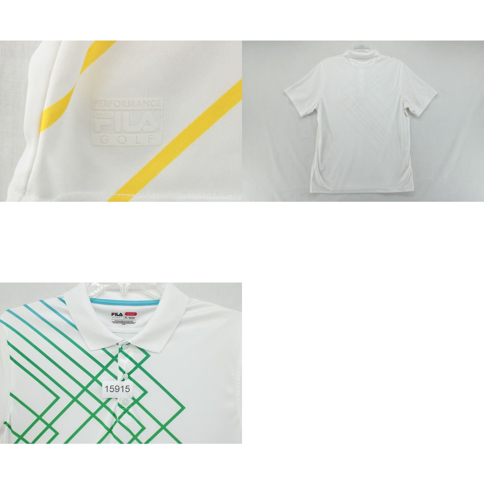 Fila FILA Performance Polo Golf Shirt Men's XL White Short Sleeve 3 Button Polo Shirt Golf Mens White XL Size US XL / EU 56 / 4 - 8 Thumbnail