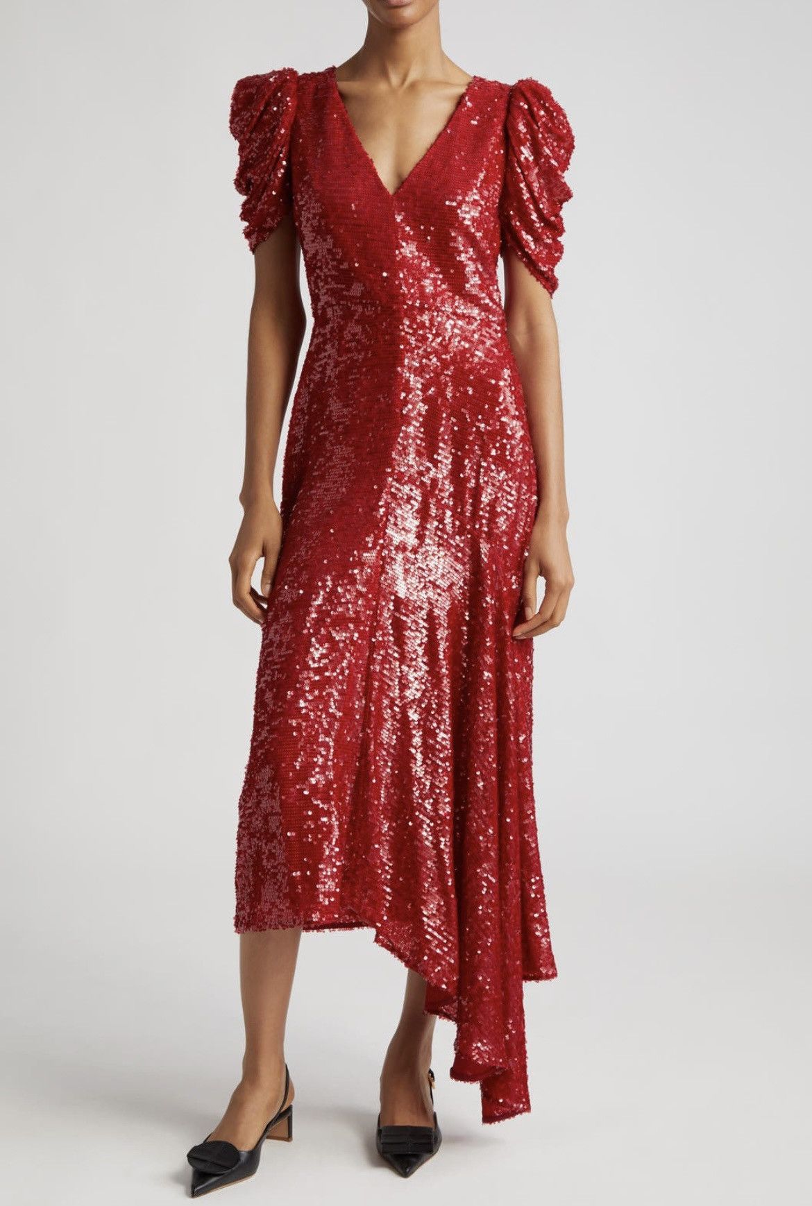 Erdem Erdem Gathered Sleeve Asymmetric Dress size US 4 Size S / US 4 / IT 40 - 2 Thumbnail
