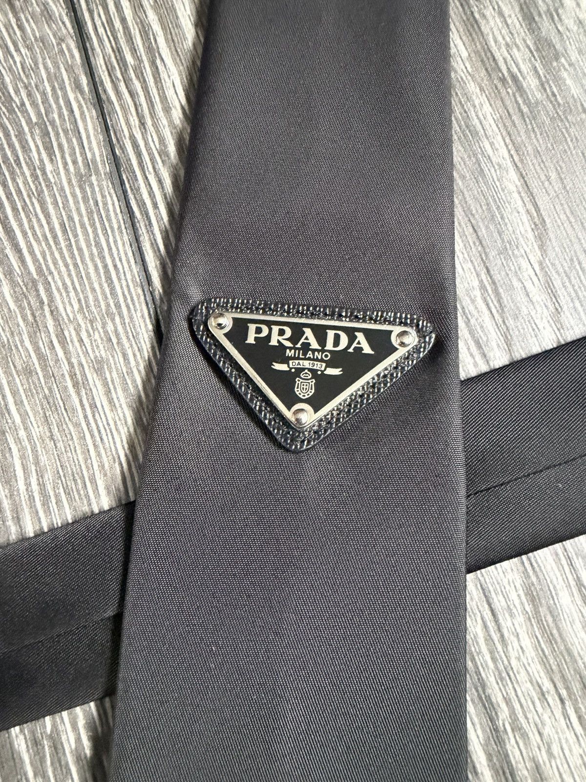 Prada prada triangle logo tie Size ONE SIZE - 2 Thumbnail