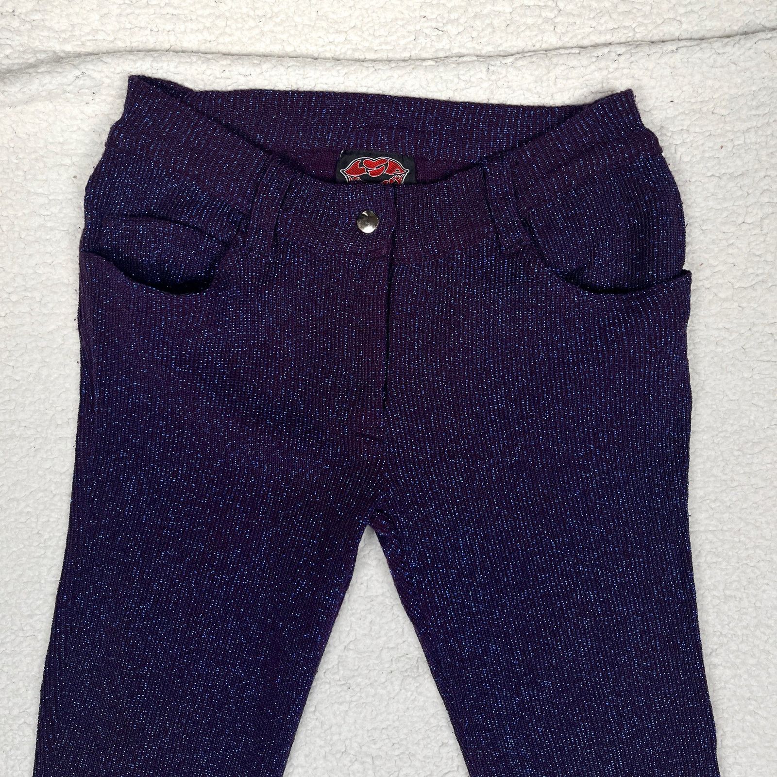 Vintage 90s Lip Service Sparkly Blue Pants Small Womens Goth