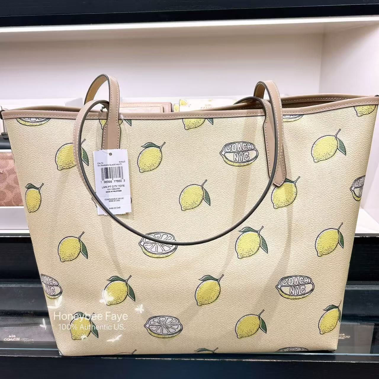 Coach City Tote Bag With Lemon Print CAL76 Size ONE SIZE - 3 Thumbnail