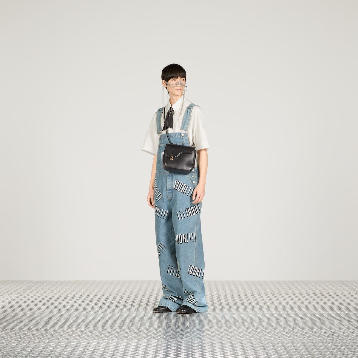 32 - Gucci Cotton Denim Overall Fuori!! Print Jeans Blue