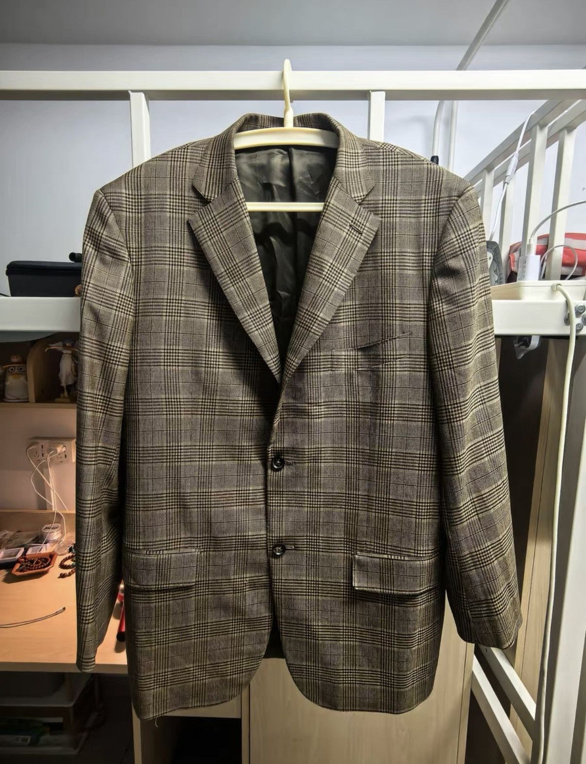 Isaia ISAIA Men's Classic Prince of Wales Check Blazer Size 44L - 1 Thumbnail