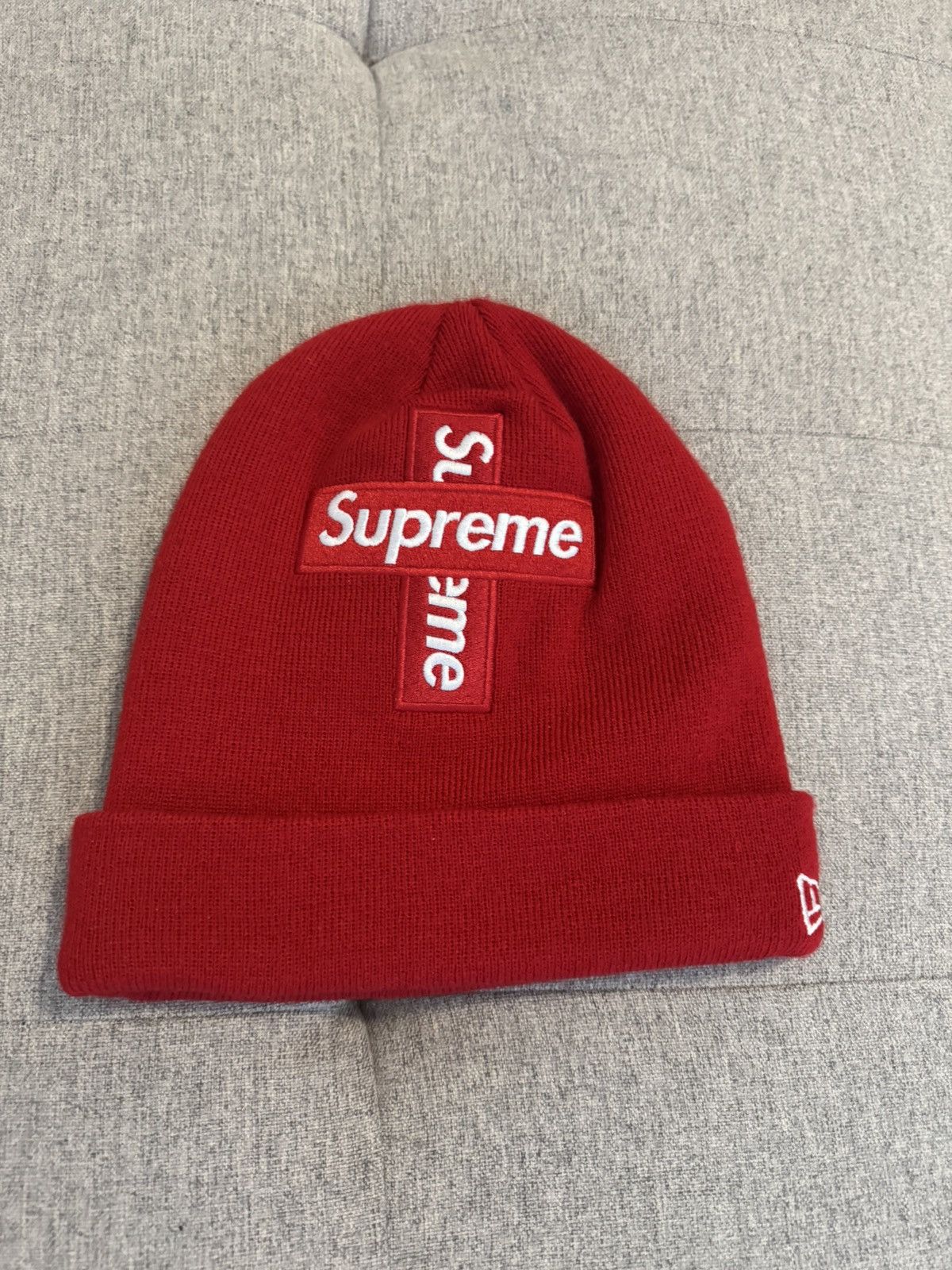 New Era × Supreme Supreme New Era Red Purple Box Logo Beanie | Grailed