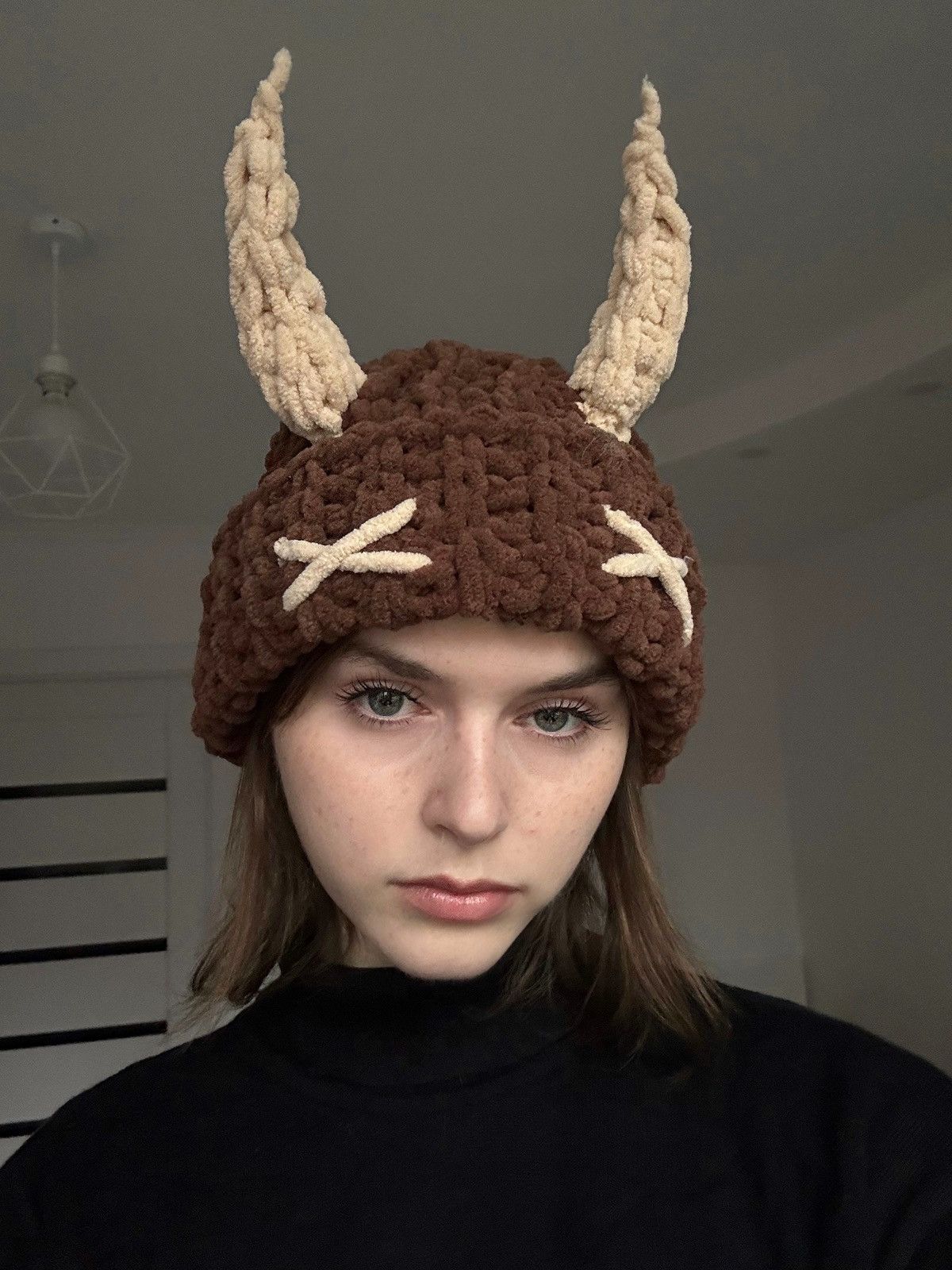 Handmade Handmade knitted puffy hat devil style Size ONE SIZE - 3 Thumbnail