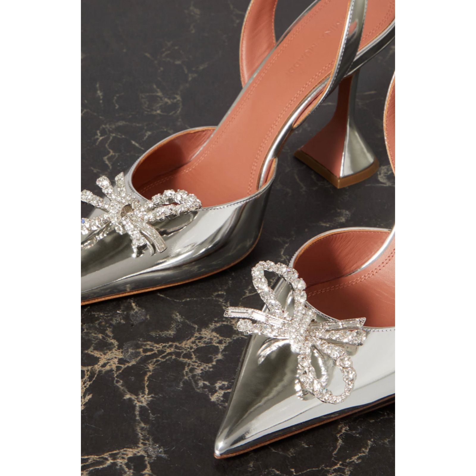 Amina Muaddi Rosie Sling 95 Bow Slingback Sandal Heel Pump 37.5 Size US 7.5 / IT 37.5 - 7 Thumbnail