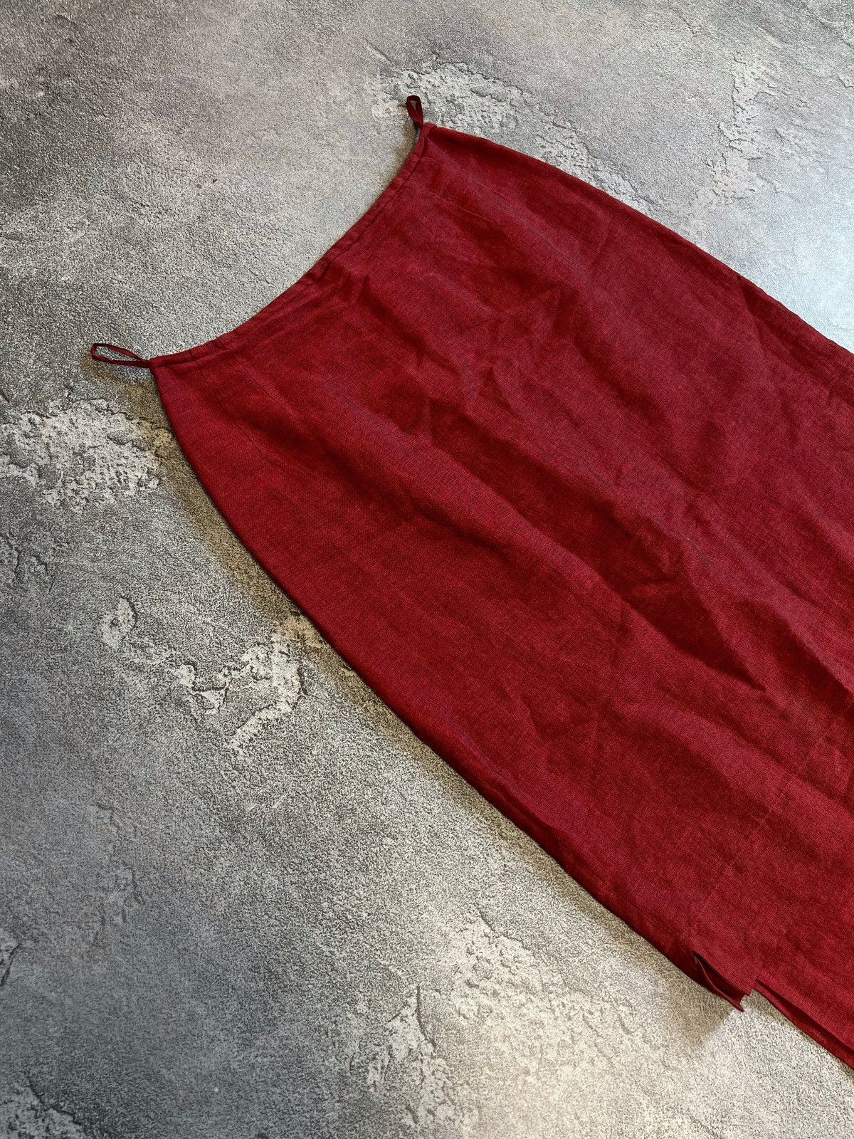 Annette Gortz × Designer × Vintage Annette Gortz Linen Double Layer Long Skirt Red Sz 40 Görtz Size 27" / US 4 / IT 40 - 3 Thumbnail
