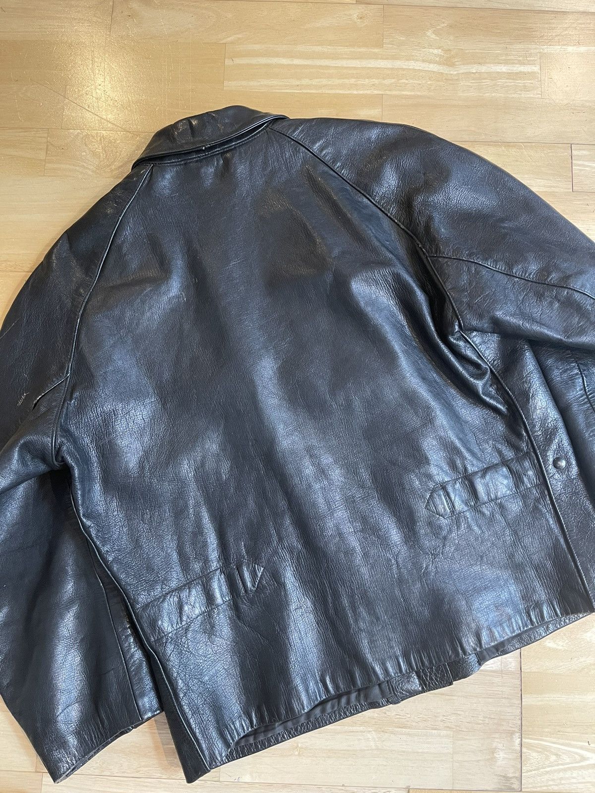 Other Rare Vintage 1970's Italien Military Leather Tank Jacket (L) Size US L / EU 52-54 / 3 - 15 Thumbnail